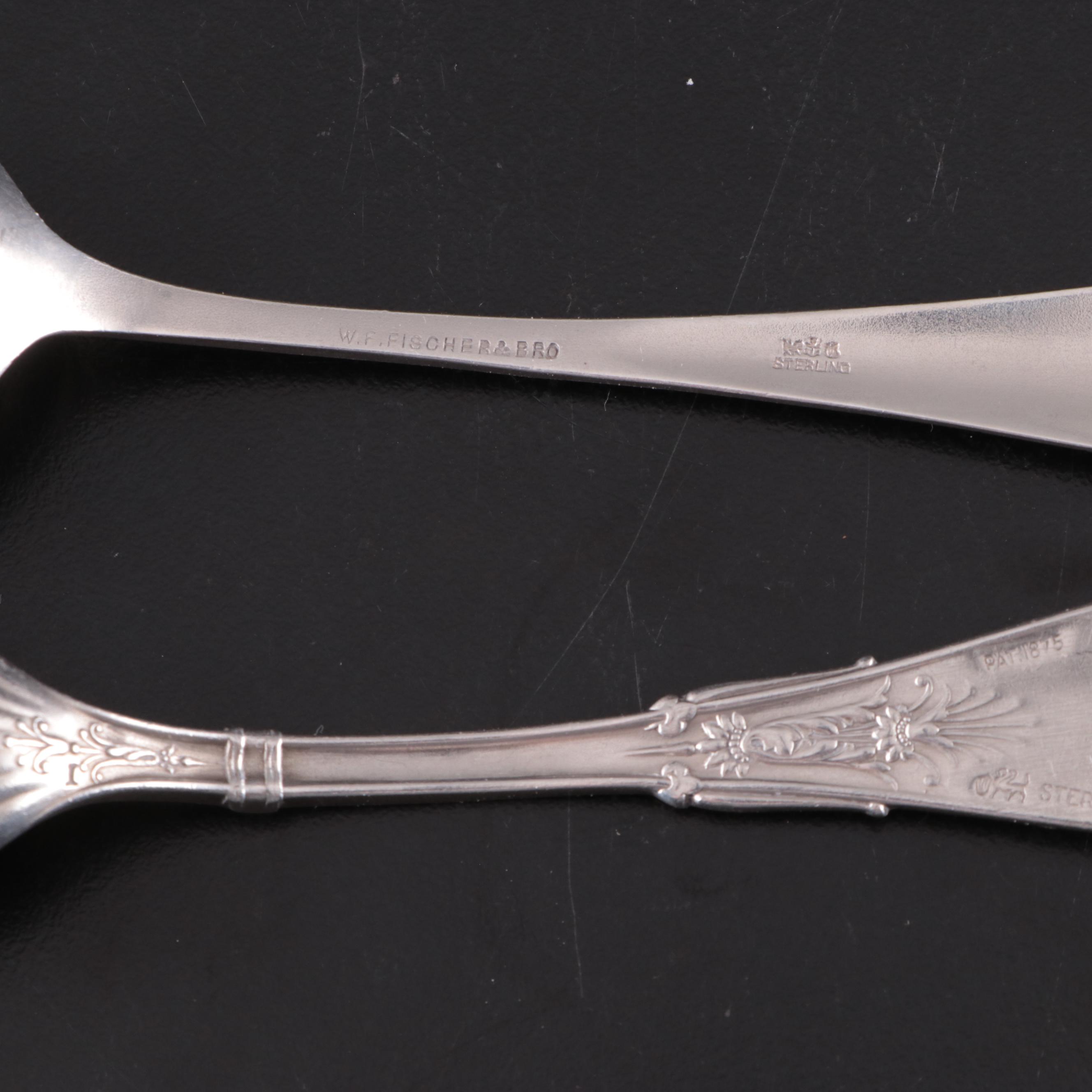 American Engraved Sterling Silver Flatware, 19th Century