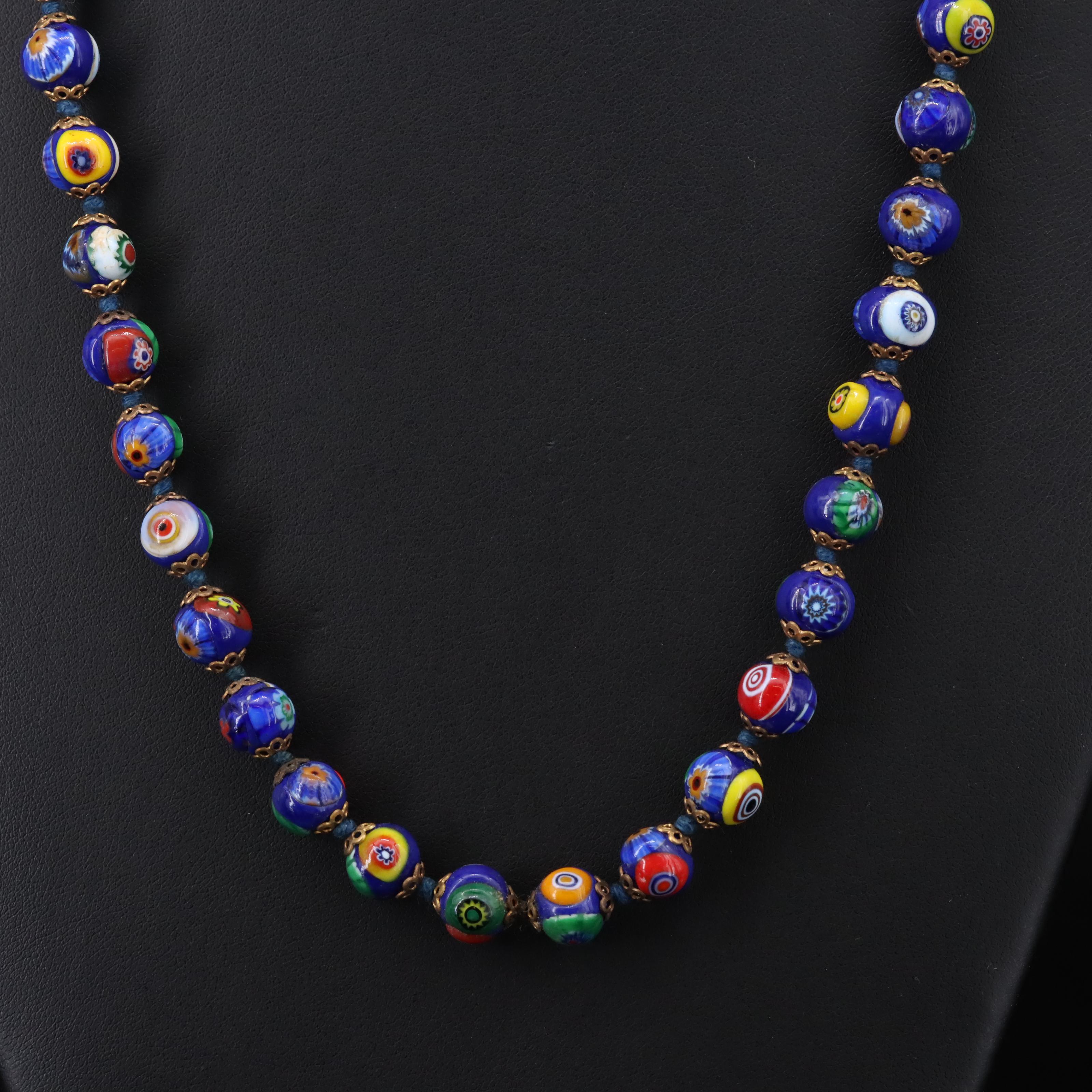 Millefiori Glass Bead Necklace