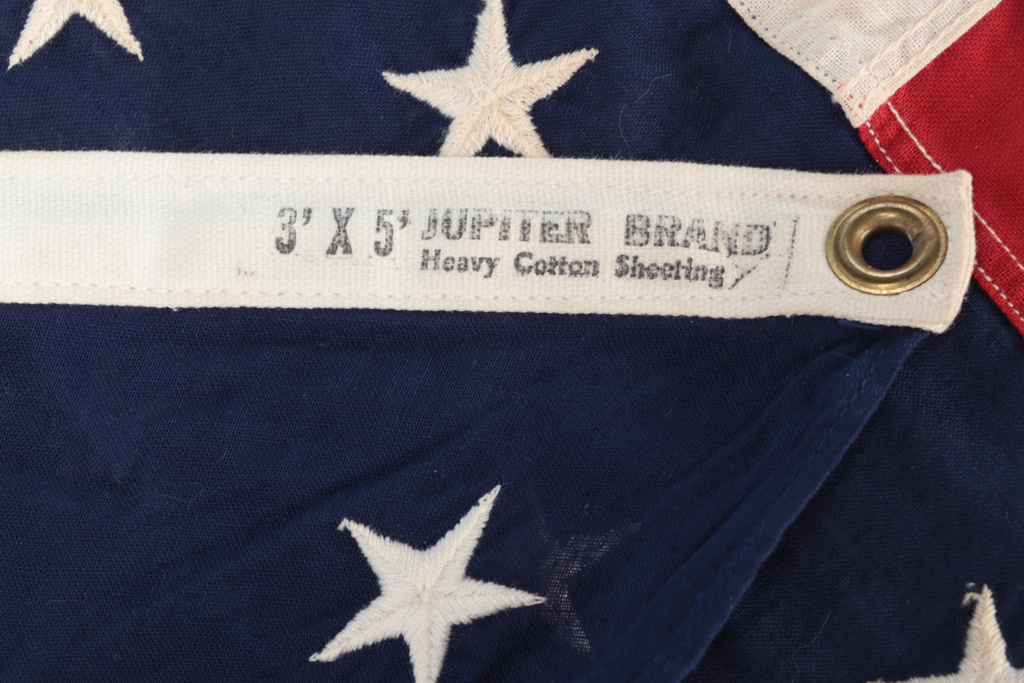Jupiter Brand 49 Star American Flag, Mid-20th Century