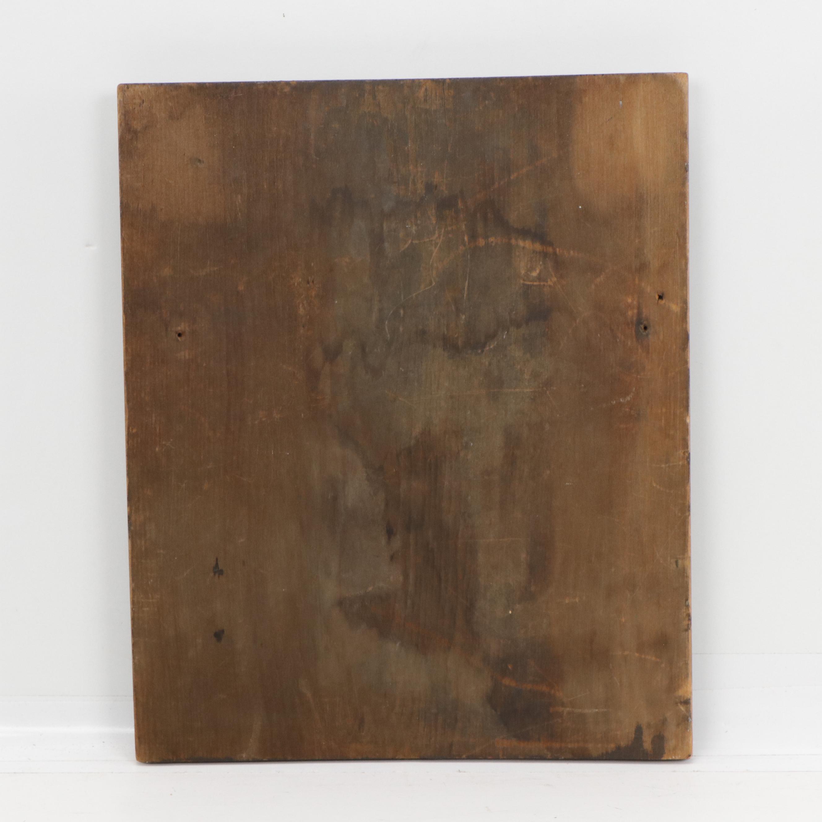 Village Landscape Oil Painting, Circa 1900