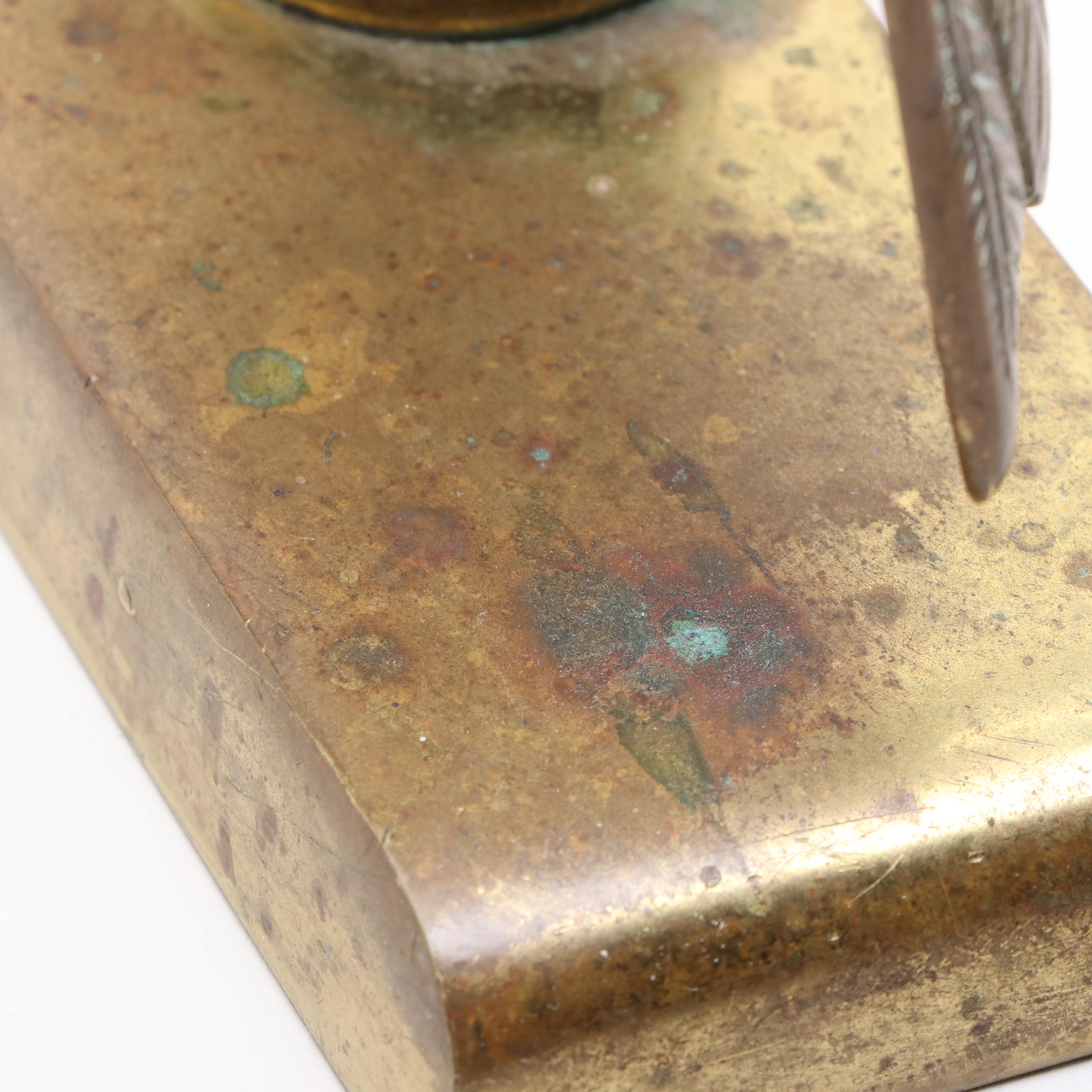 Pair of Colonial Style Brass Eagle Bookends