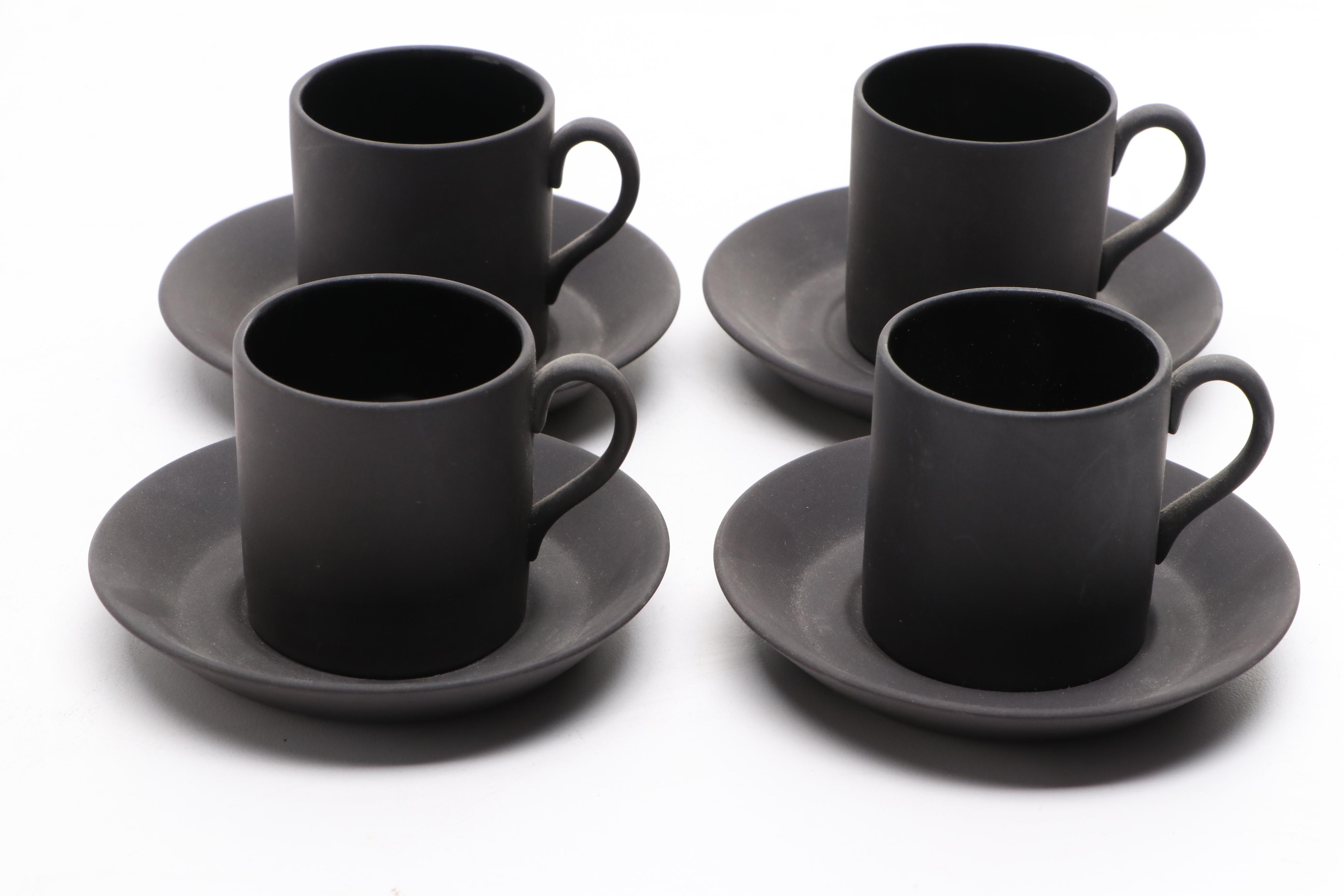 Wedgwood Black Basalt Demitasse Set, Mid20th Century EBTH