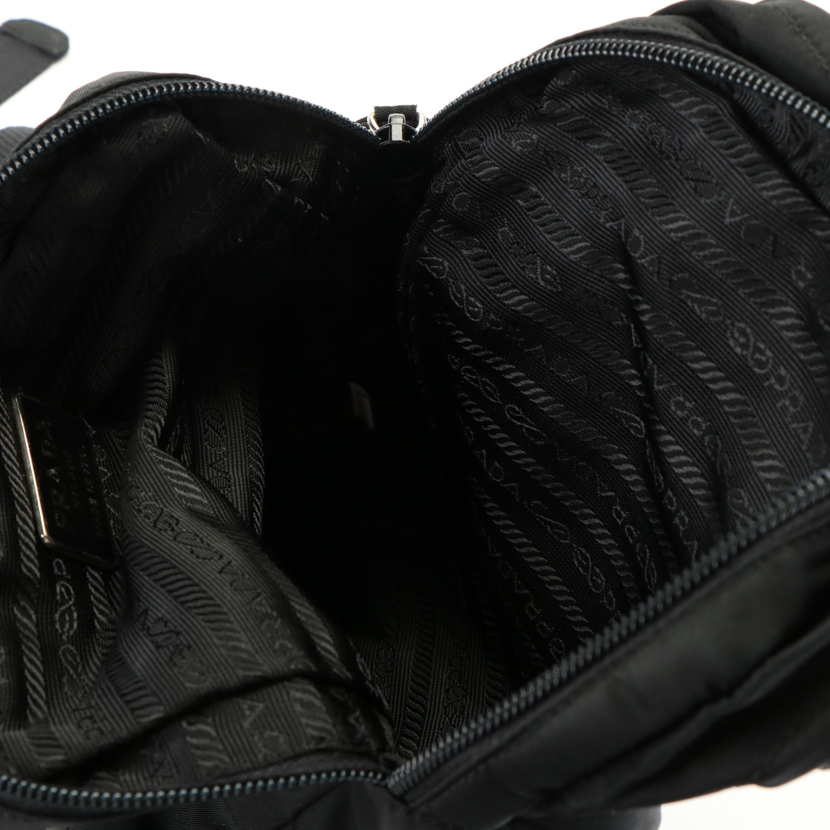 Prada Vela Black Nylon Mini Backpack