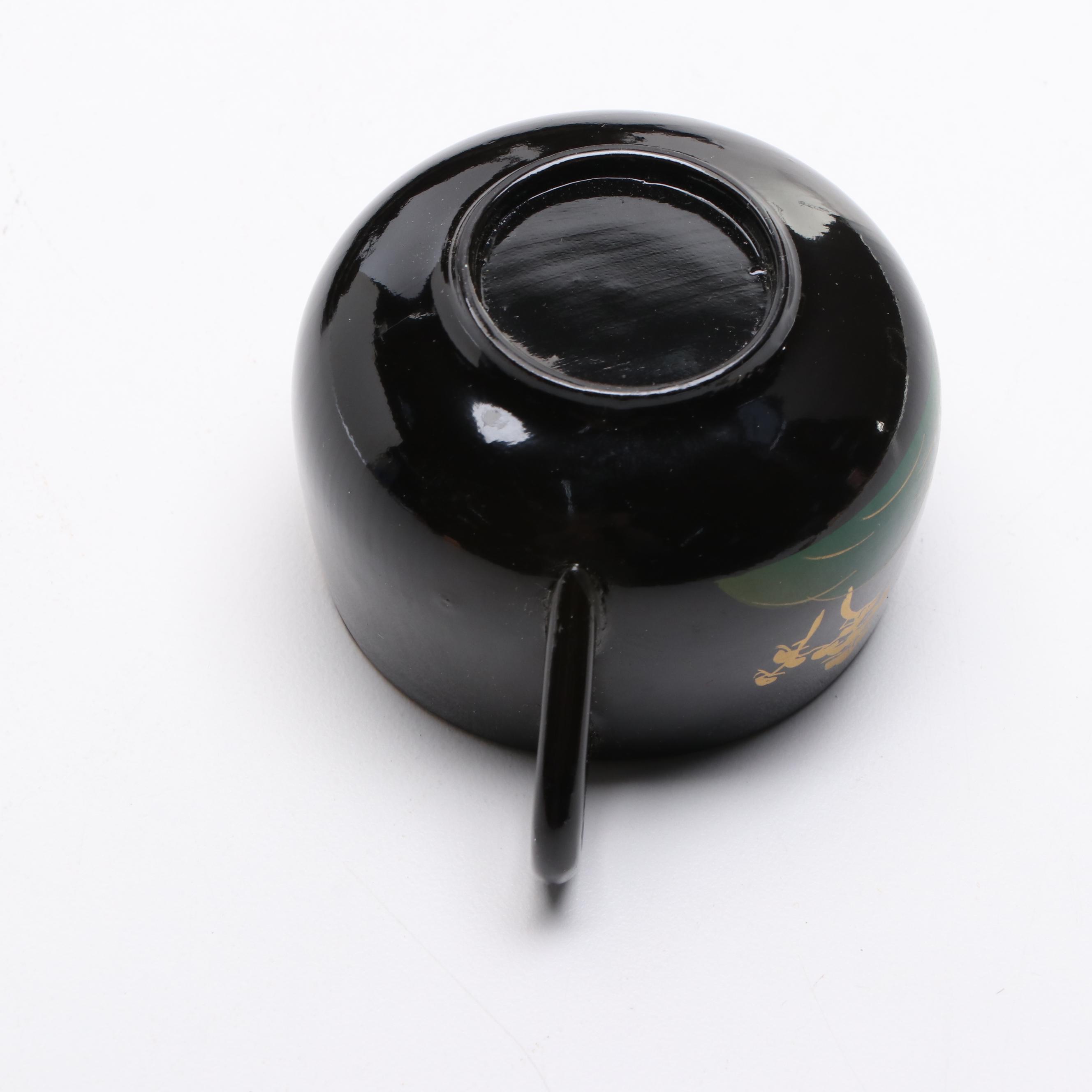 Japanese Laquerware Trays with Other Tableware and Pipes