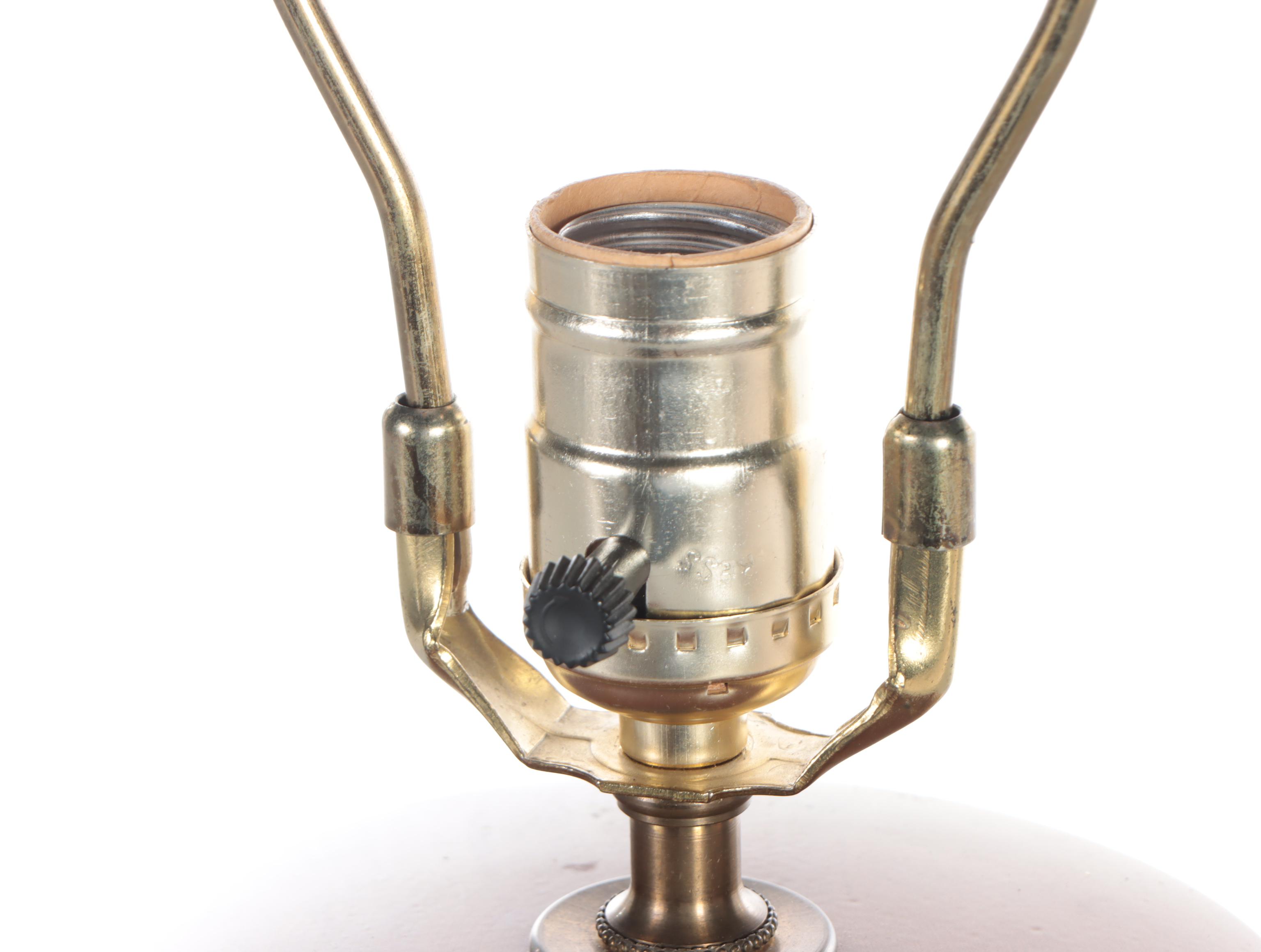 American Folk Art Redware Pottery Table Lamp, Mid to late 20th Century