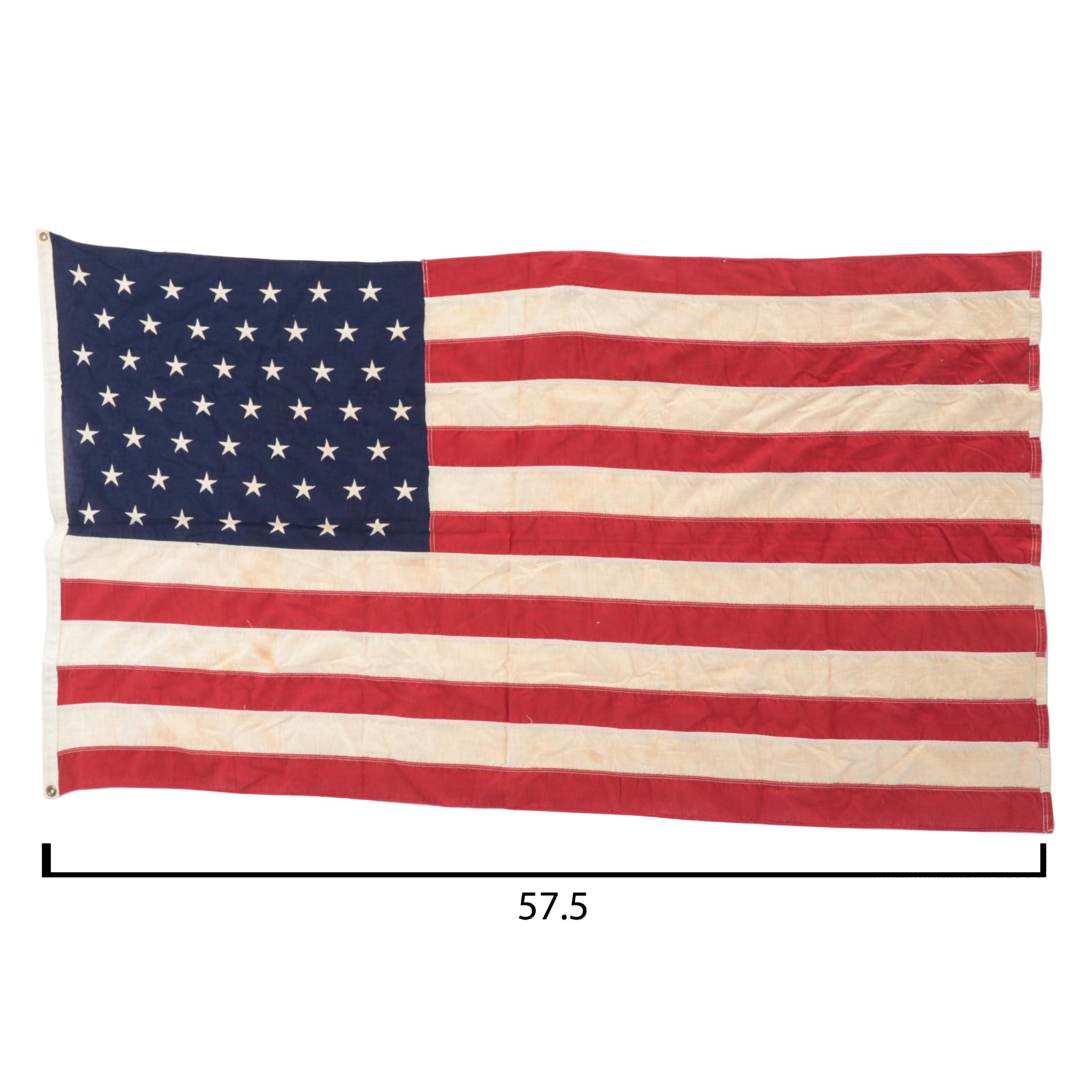 Jupiter Brand 49 Star American Flag, Mid-20th Century