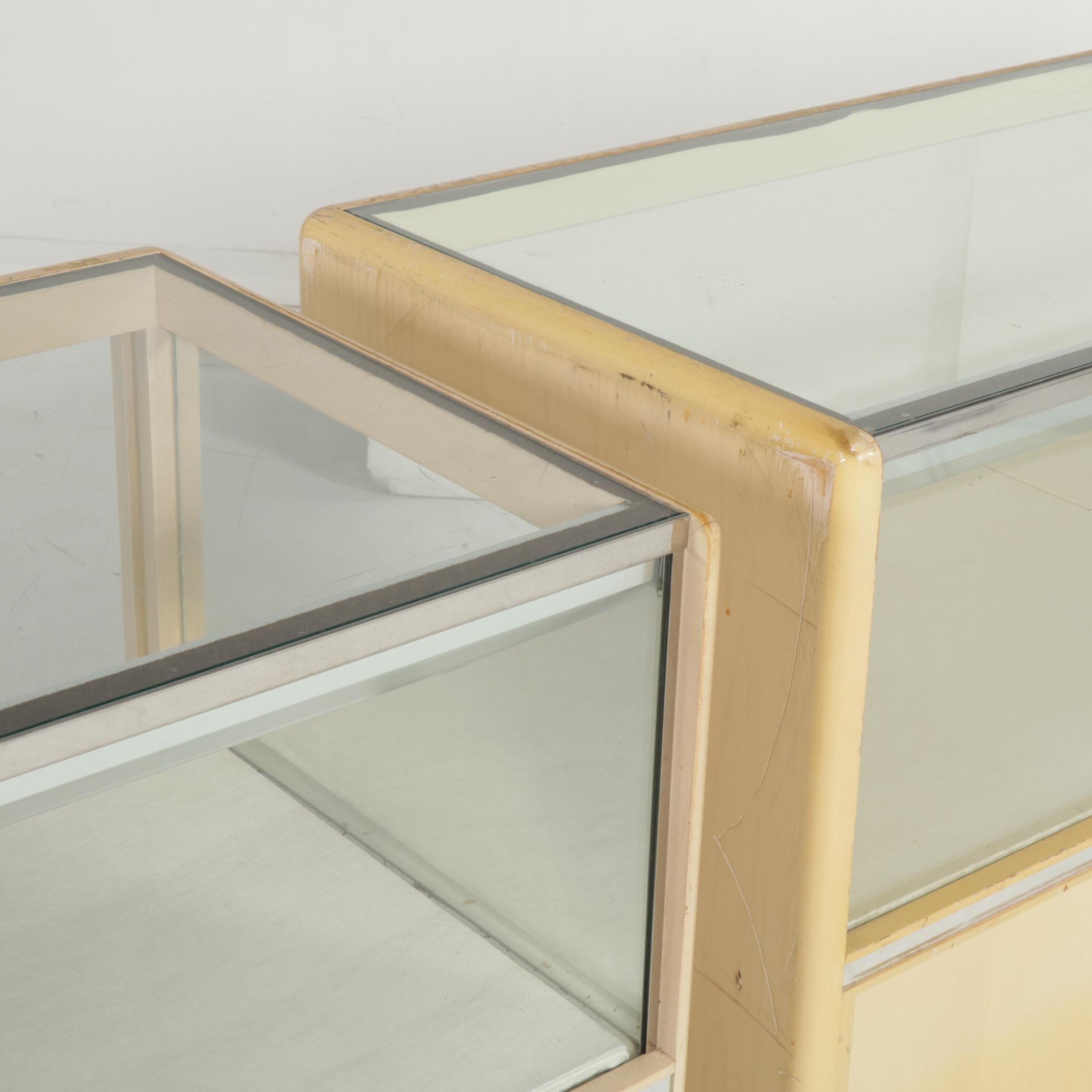 Two Modernist Lacquered Wood and Glass Retail Display Cases