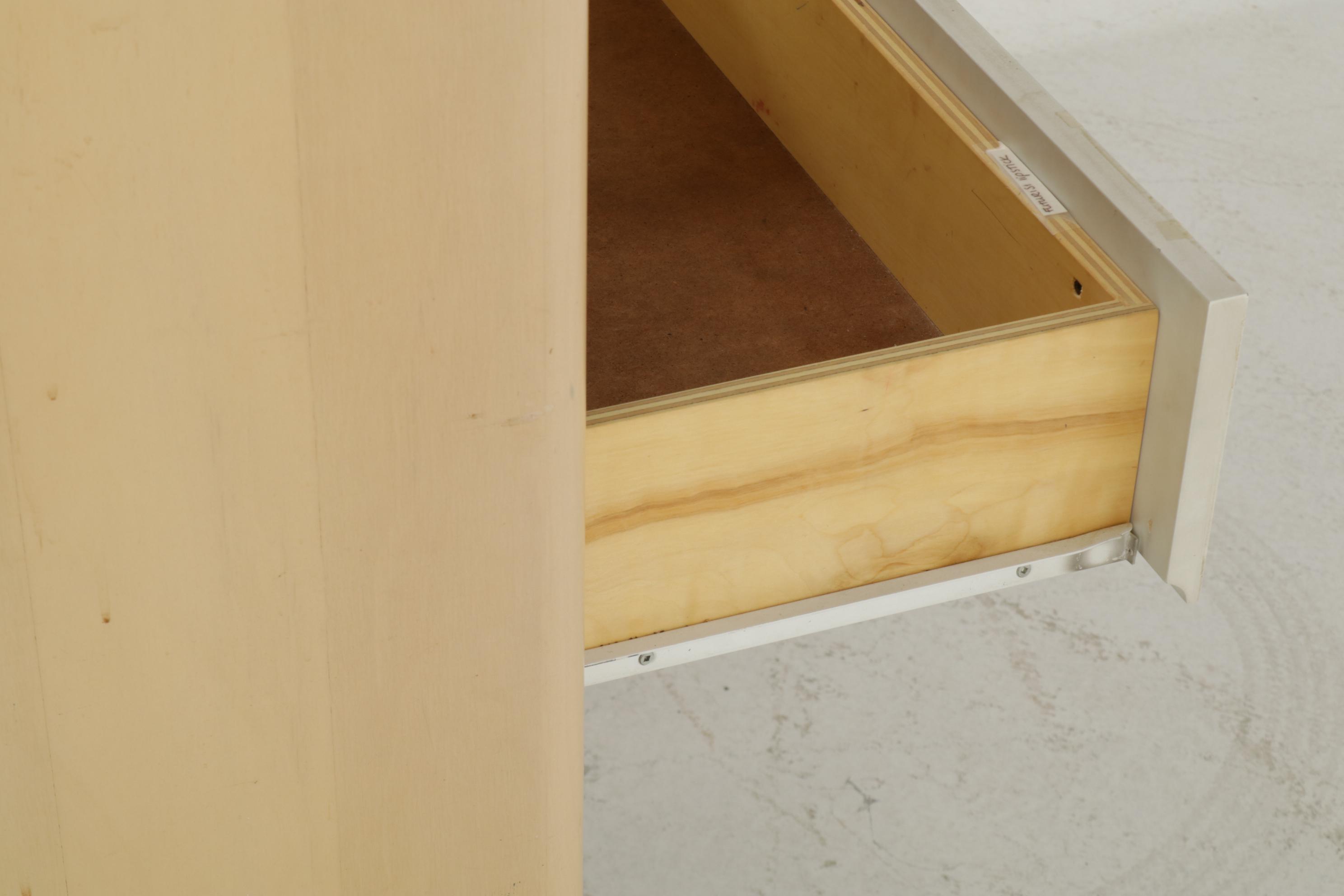 Two Modernist Lacquered Wood and Glass Retail Display Cases