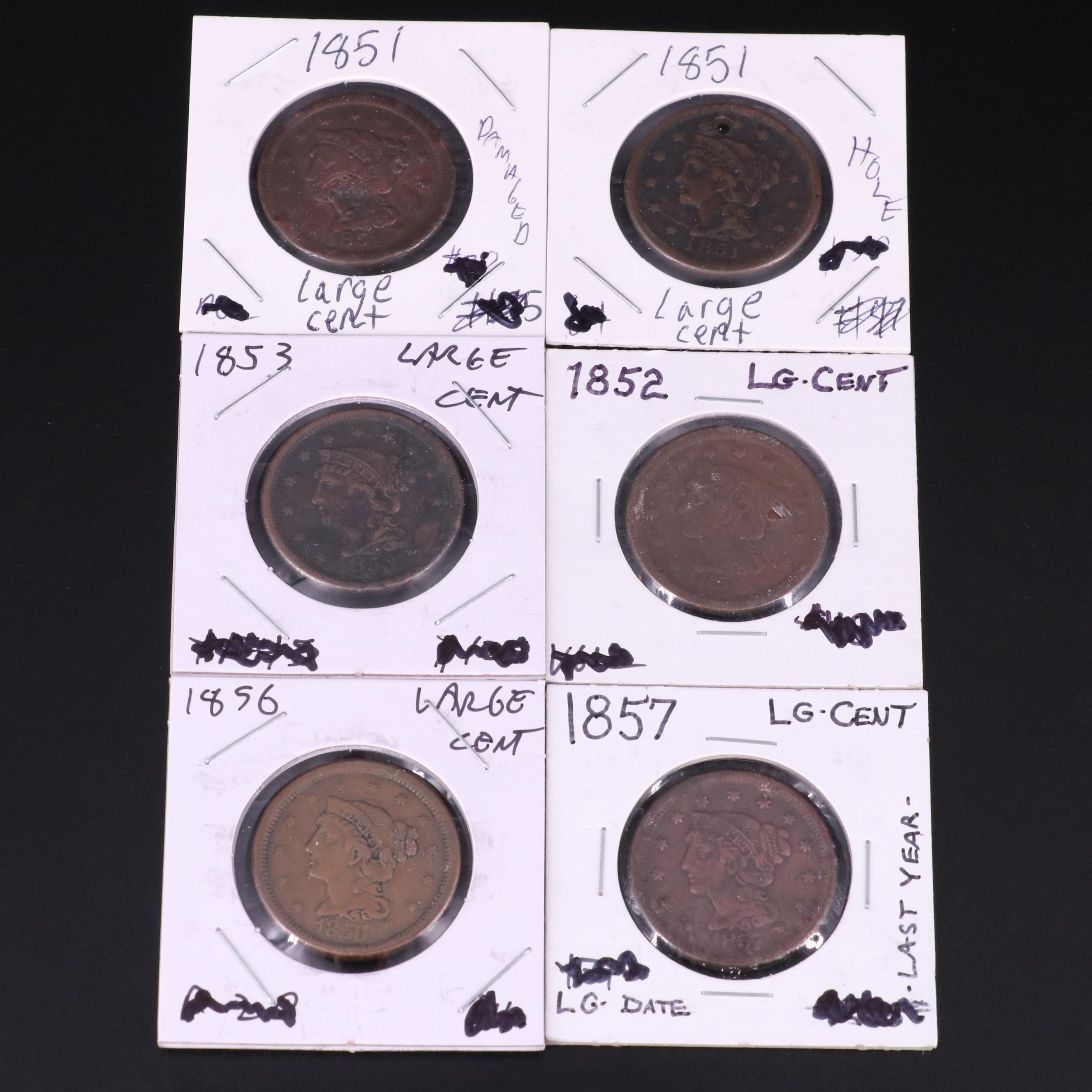 Six Braided Hair Large Cents