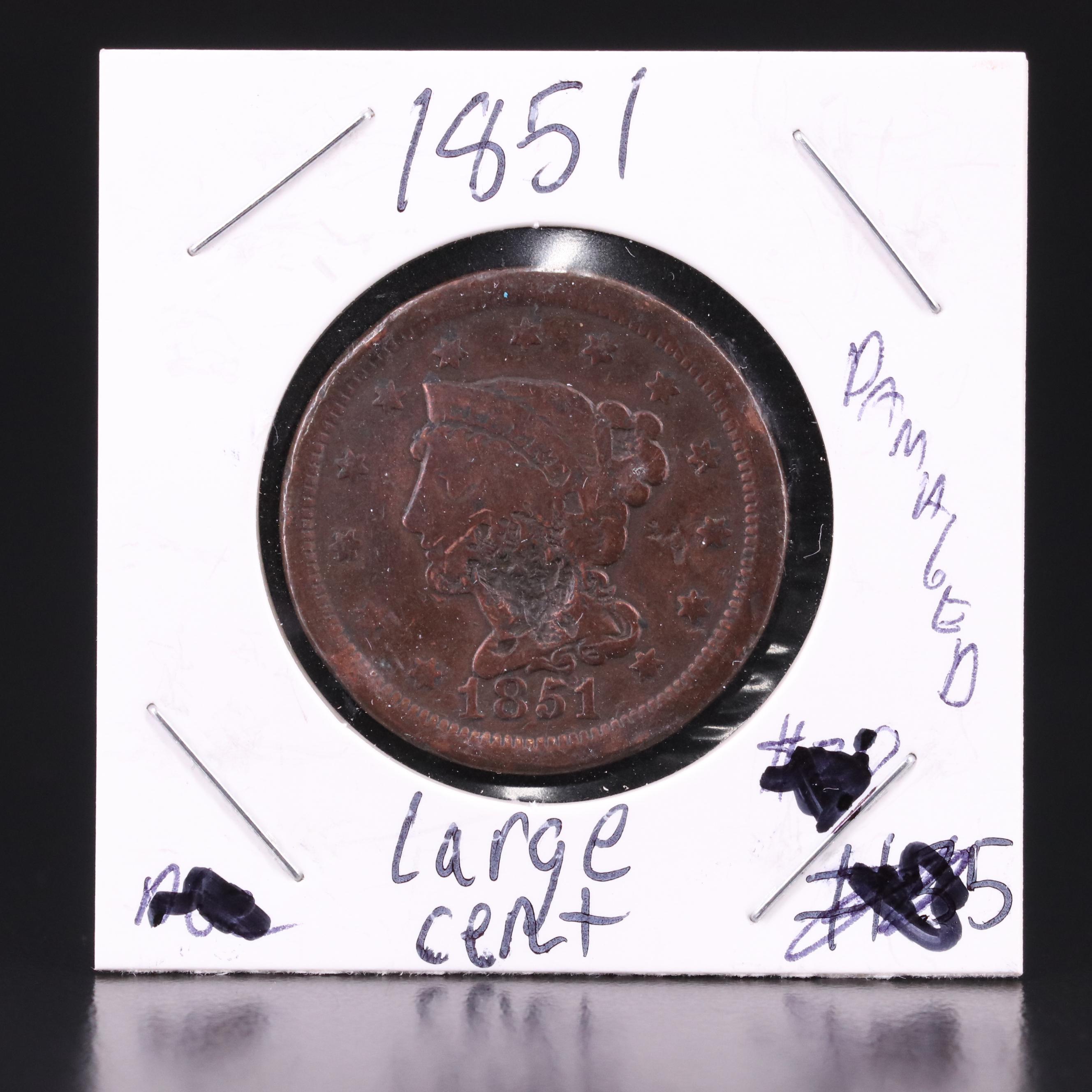 Six Braided Hair Large Cents