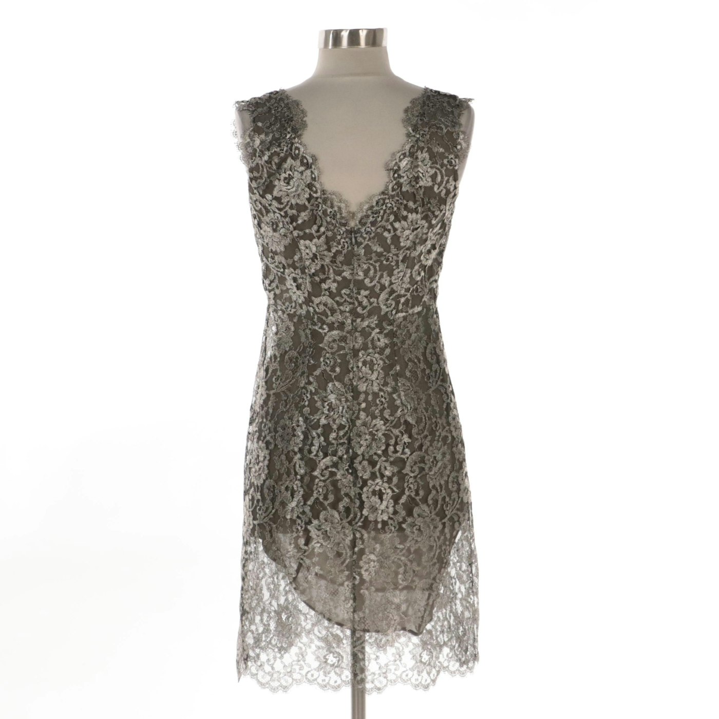 Calvin Klein Collection Metallic Lace Sleeveless Cocktail Dress | EBTH