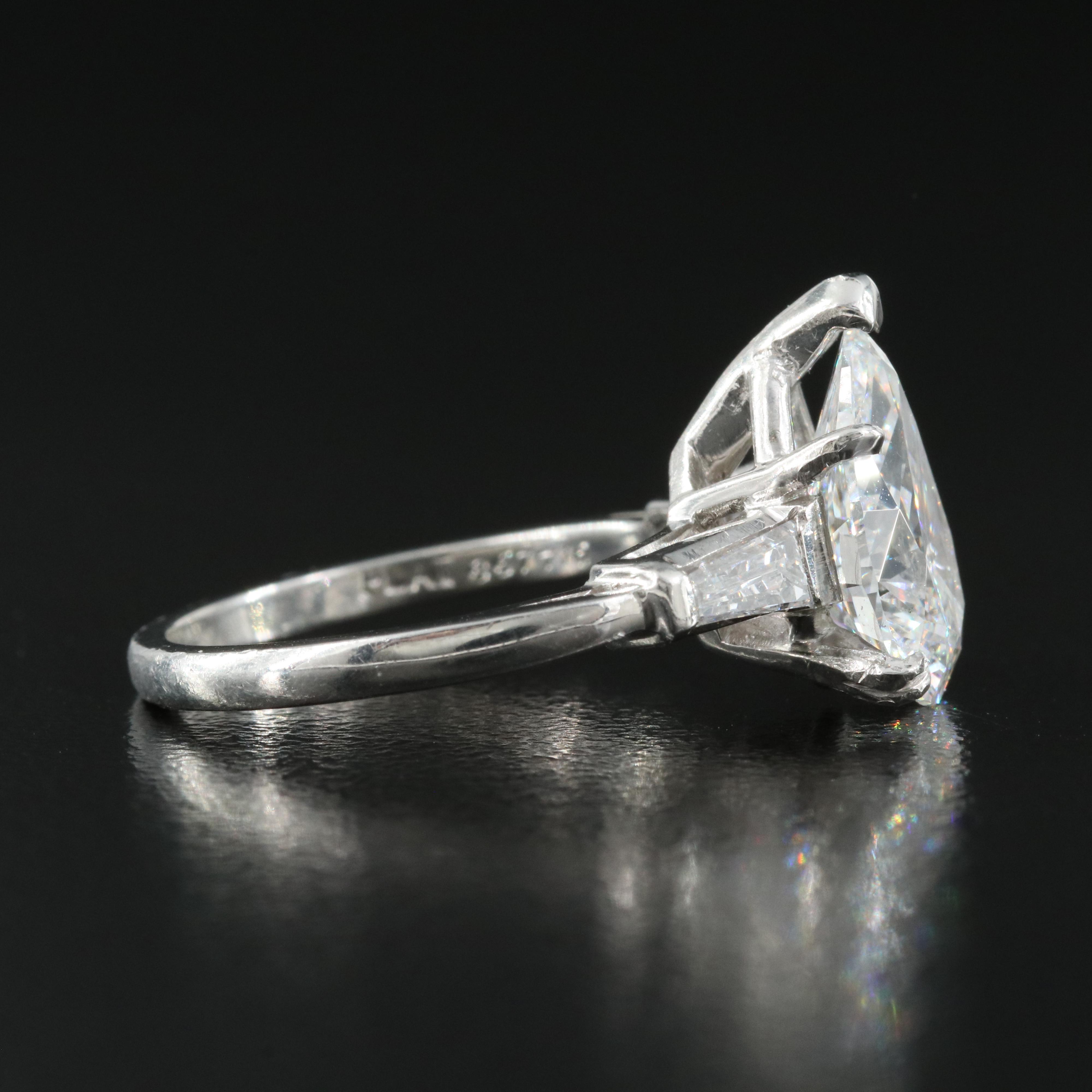 Cartier Platinum 3.40 CTW Diamond Pear Brilliant Center Diamond Ring