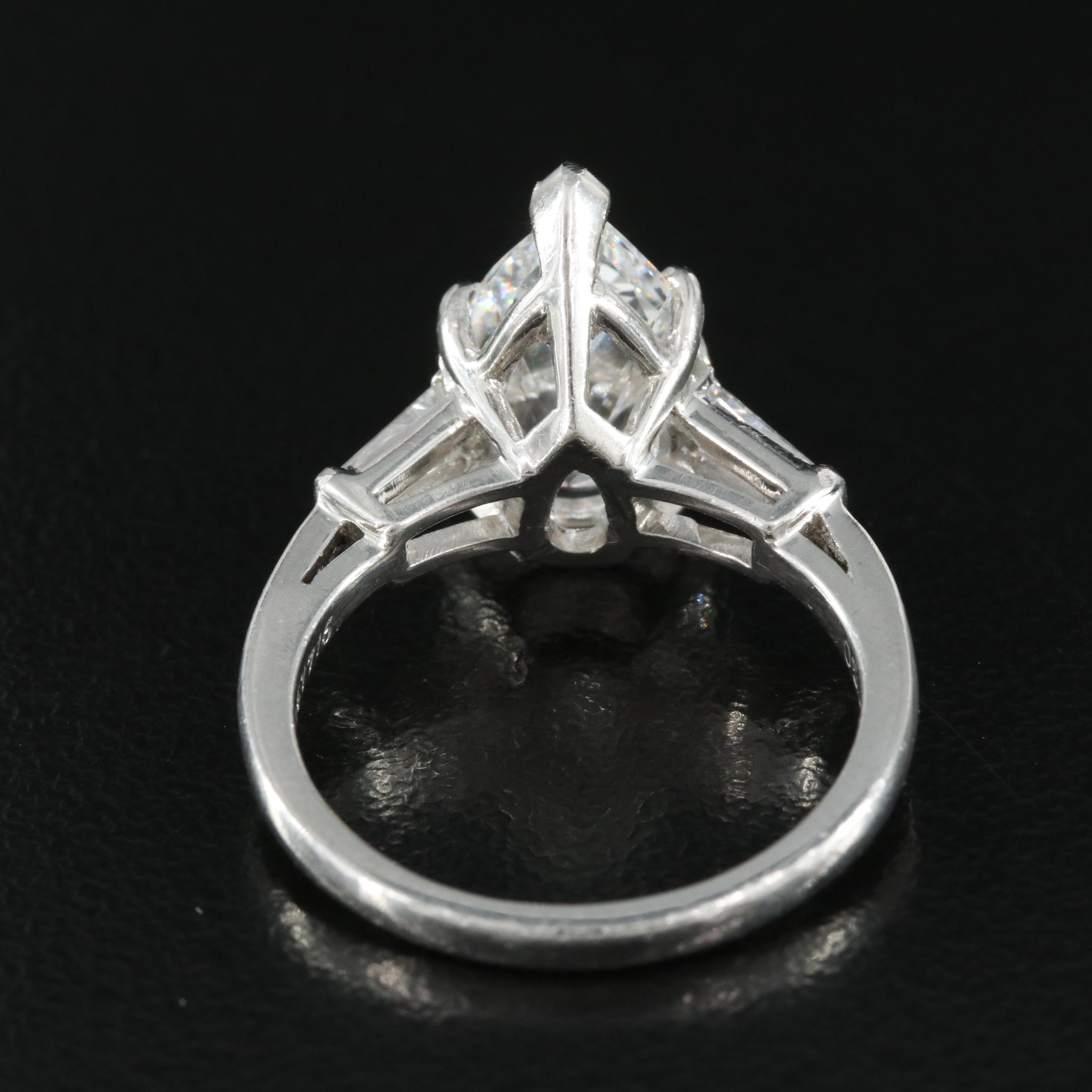 Cartier Platinum 3.40 CTW Diamond Pear Brilliant Center Diamond Ring