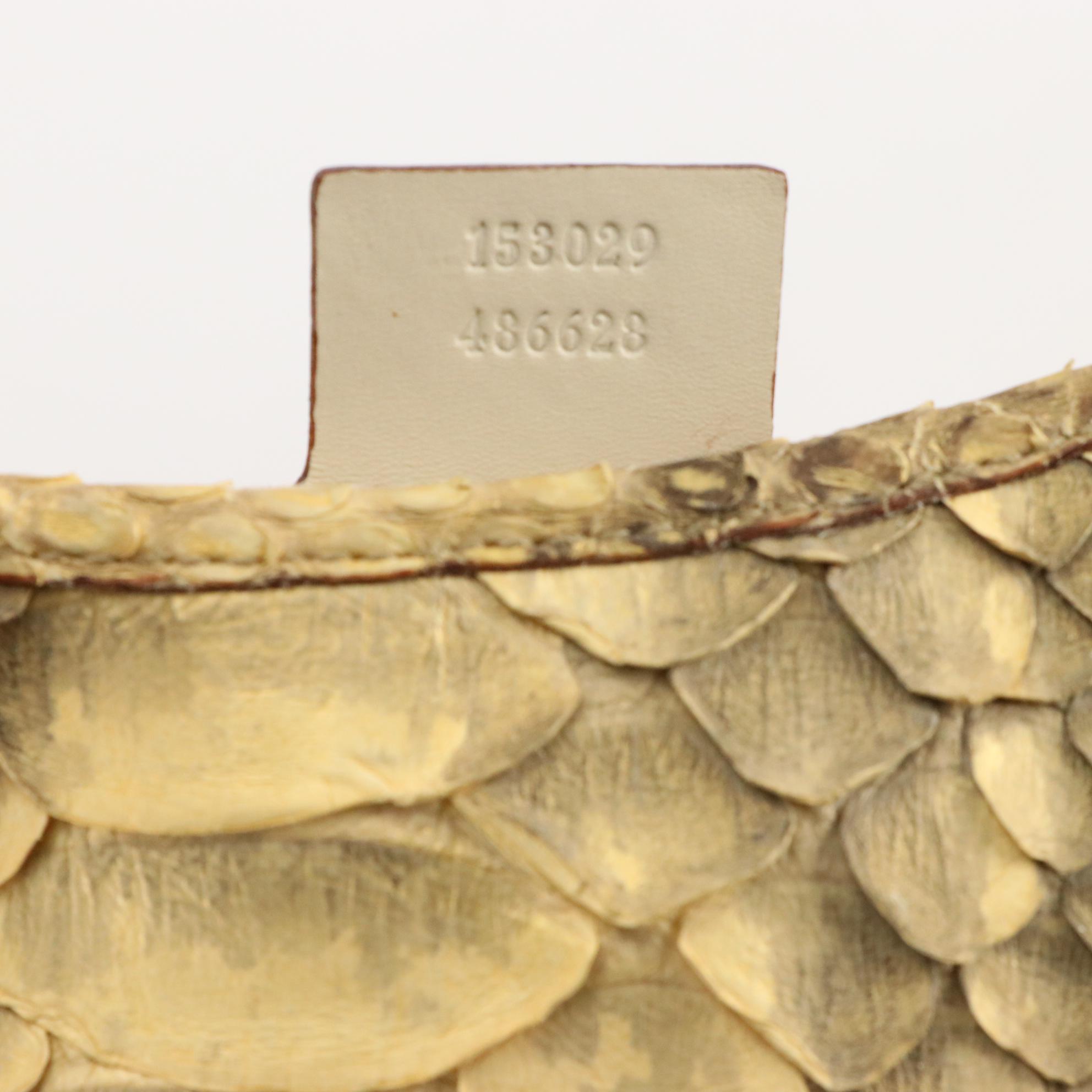 Gucci Python Skin Shoulder Bag with Lobster Claw Clasp