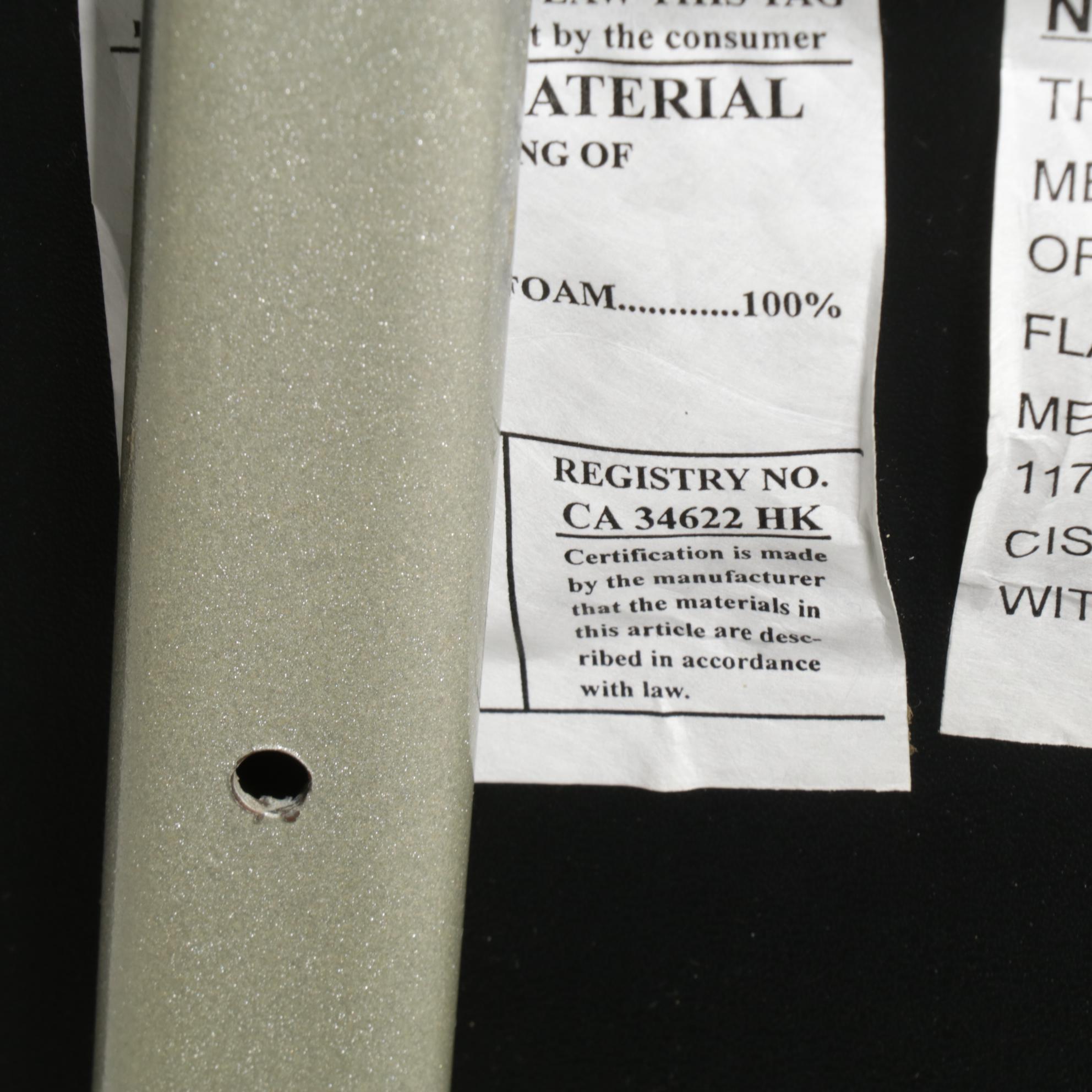 Four Modernist Style Faux Leather and Metal High-Back Dining Chairs