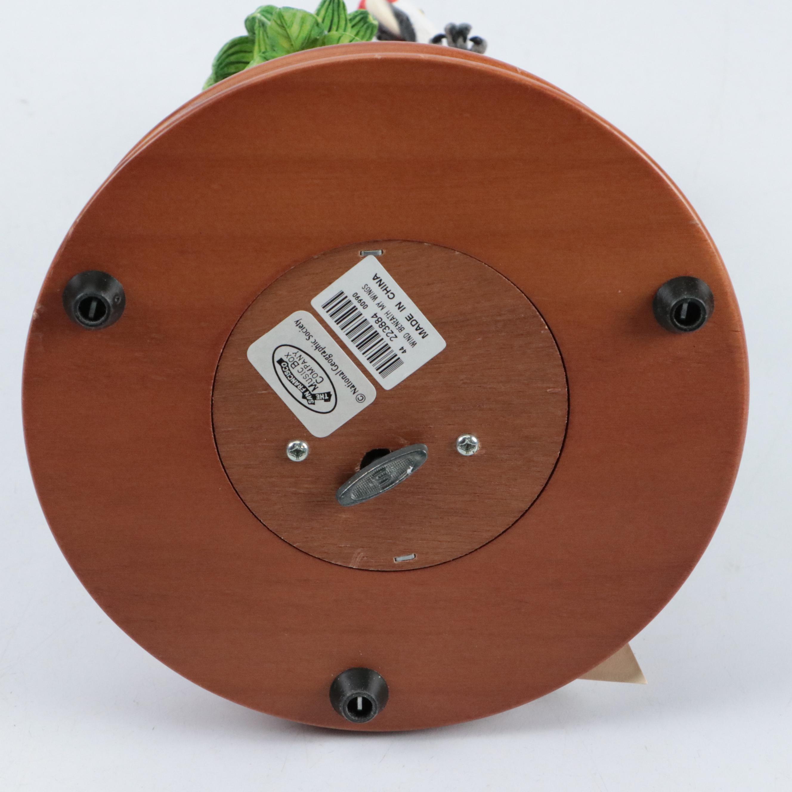 Andrea "Scarlet Macaw" Porcelain Figurine with NGS Resin Macaw Music Box