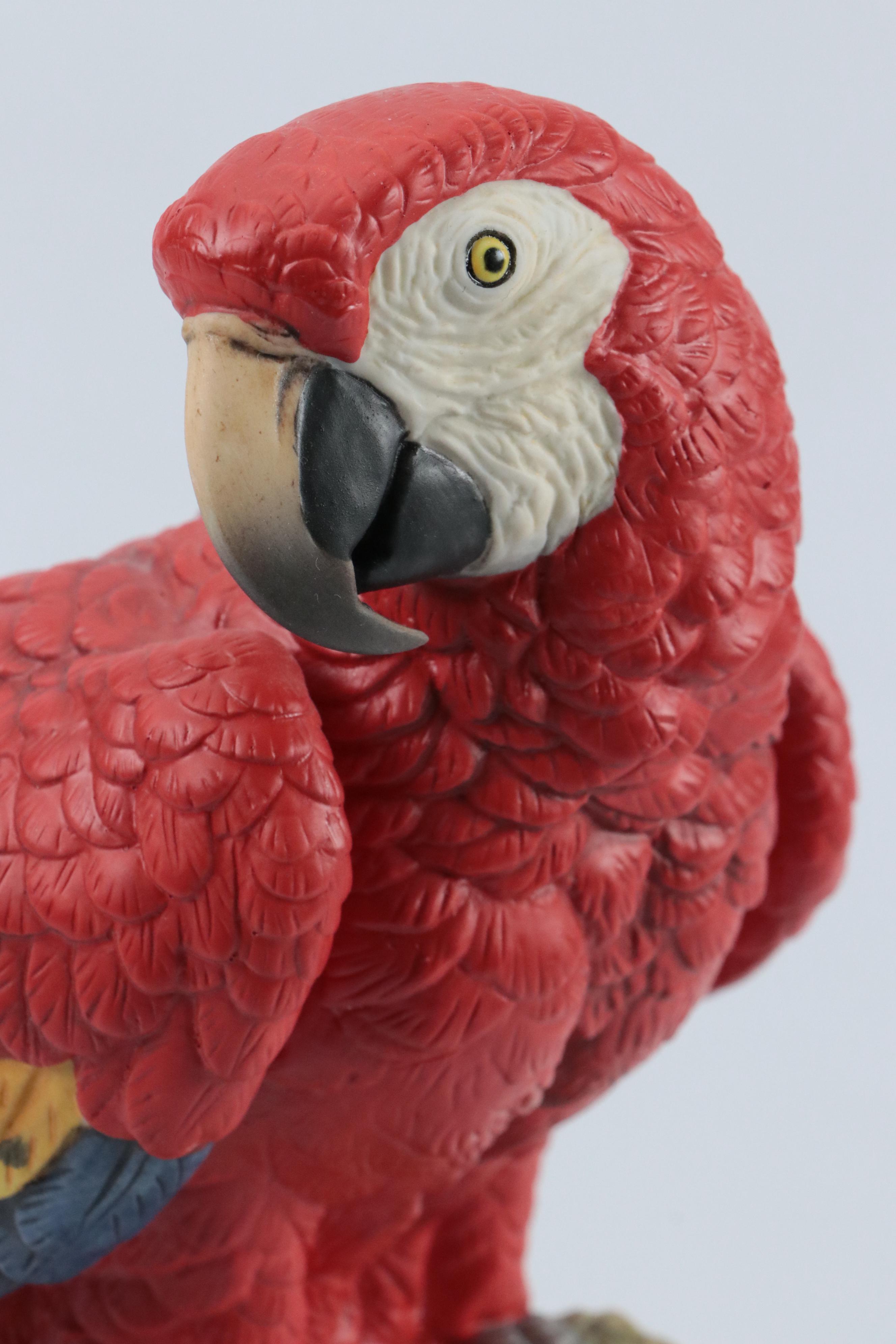 Andrea "Scarlet Macaw" Porcelain Figurine with NGS Resin Macaw Music Box