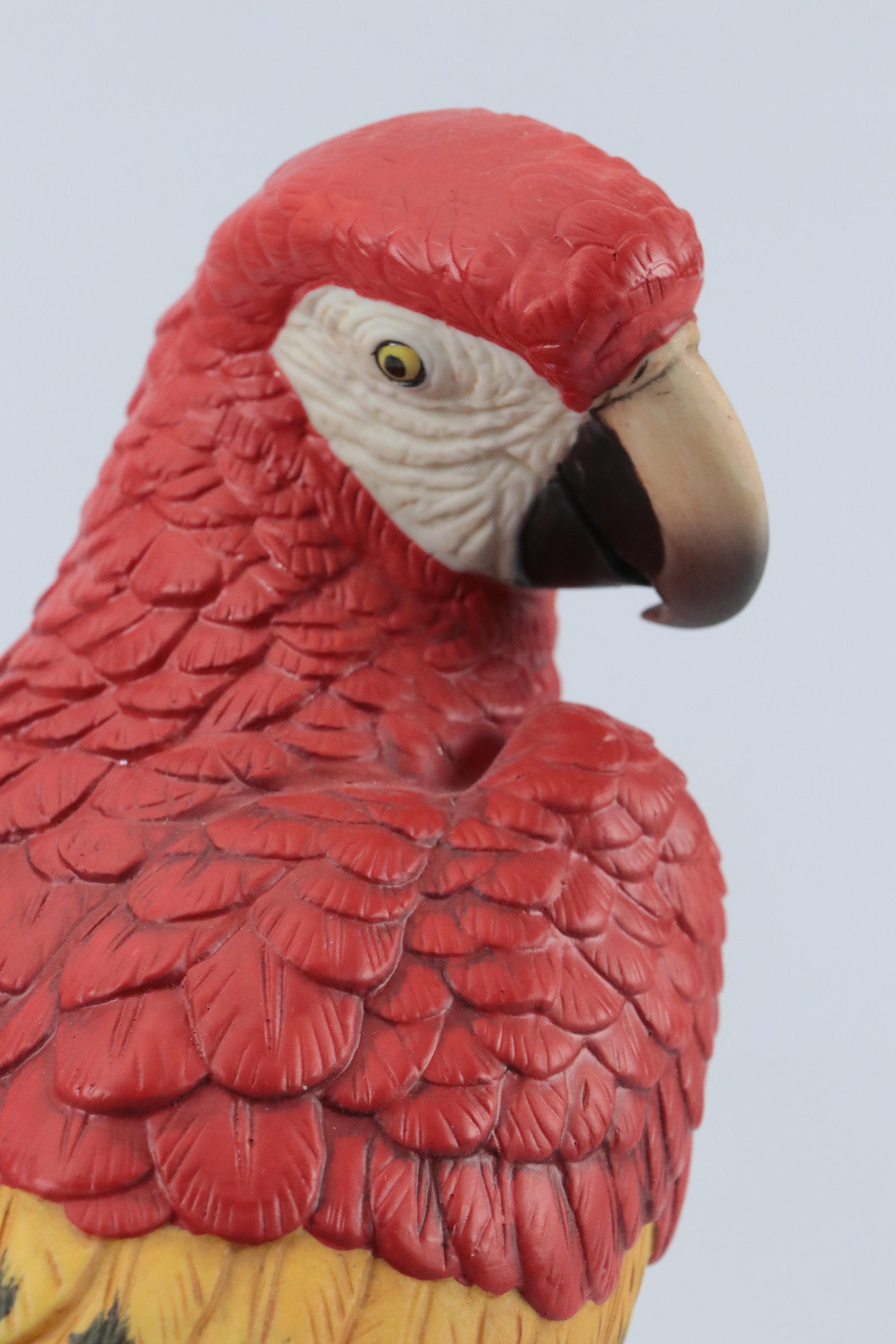 Andrea "Scarlet Macaw" Porcelain Figurine with NGS Resin Macaw Music Box