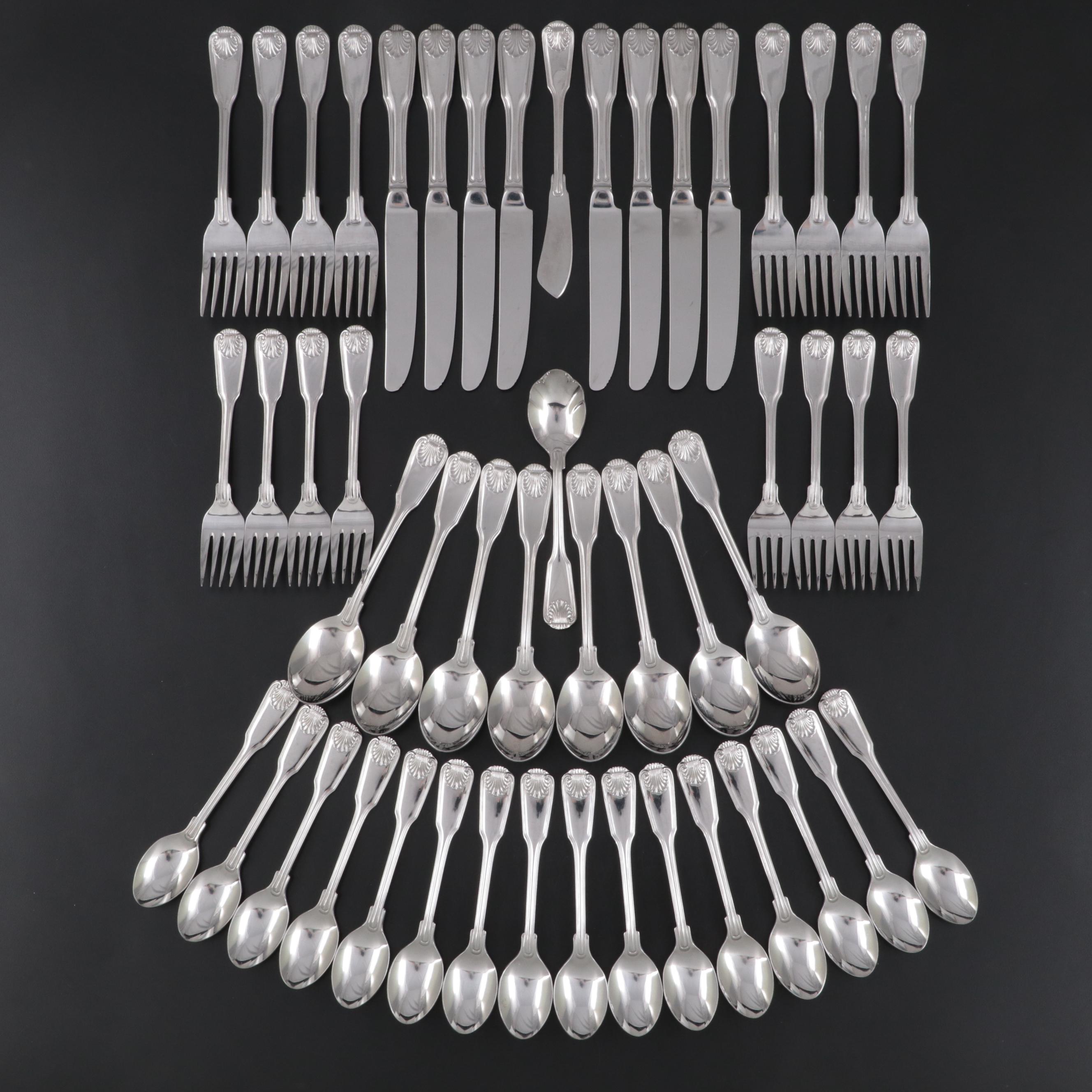 Supreme by Towle "London Shell" Stainless Steel Flatware, Late 20th Century
