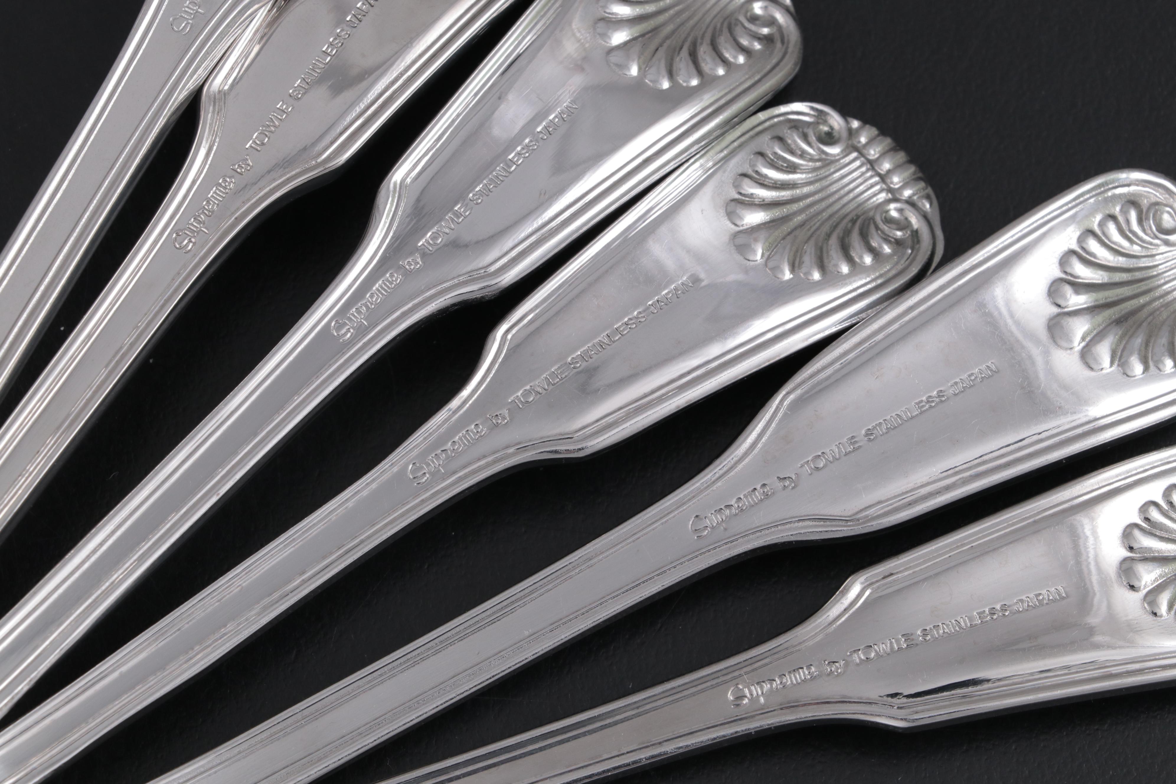 Supreme by Towle "London Shell" Stainless Steel Flatware, Late 20th Century