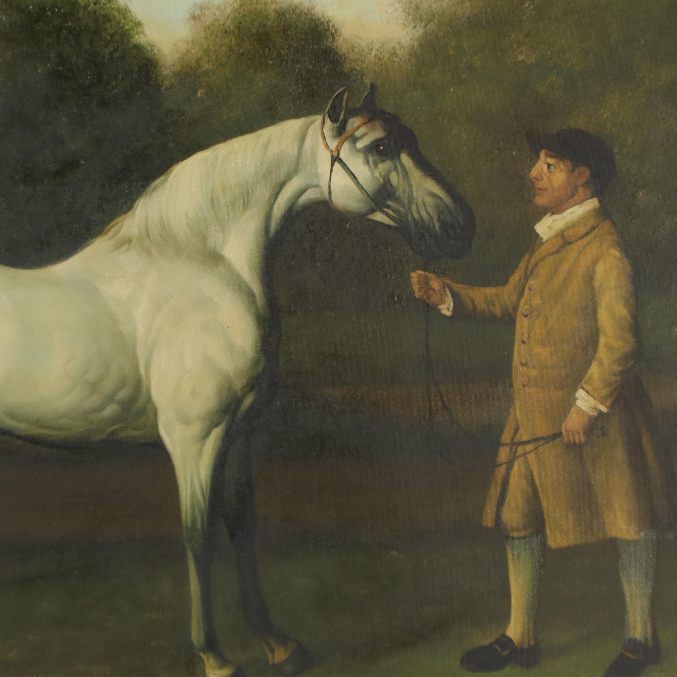 British School Horse Portrait Oil Painting