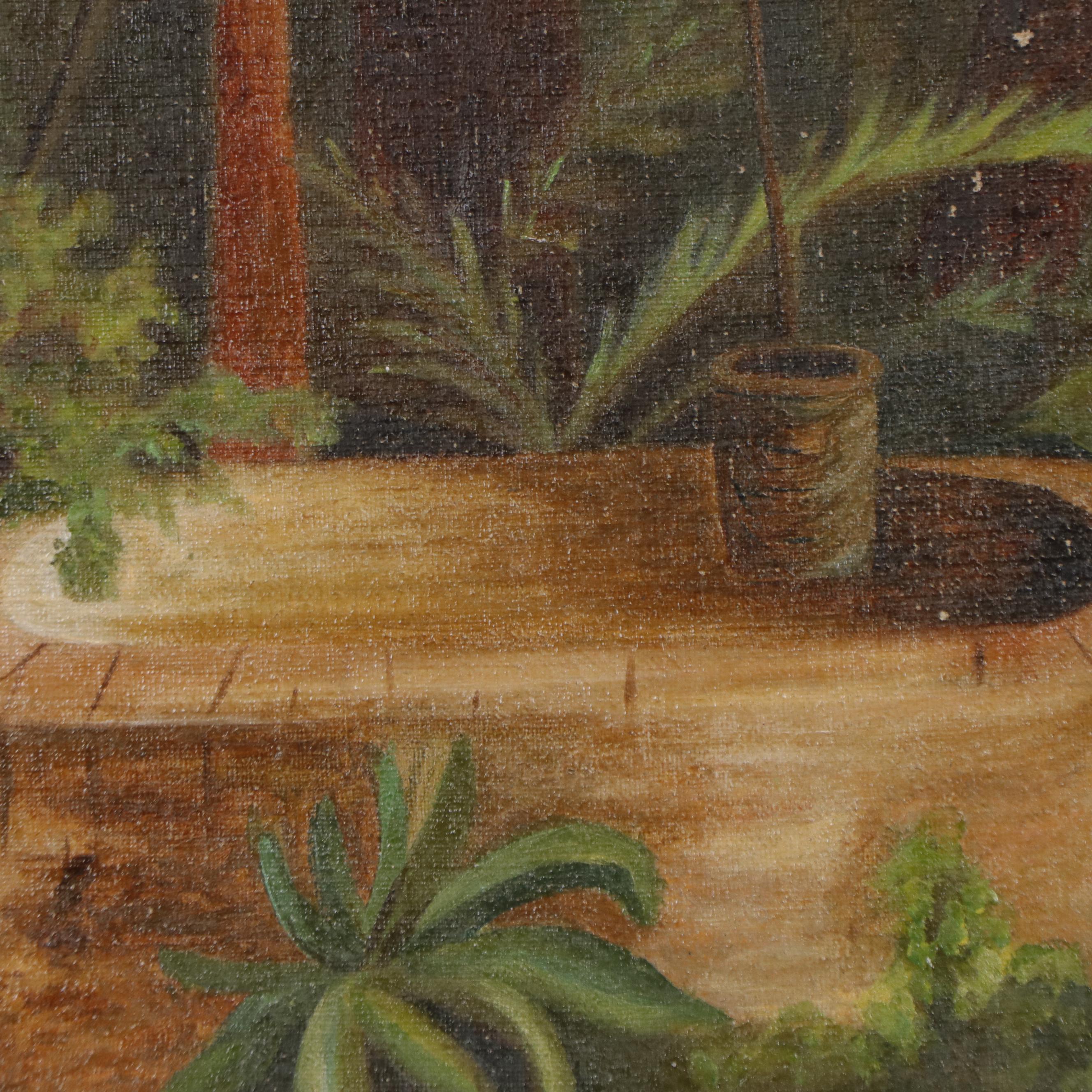 Victorian Orientalist Genre Oil Painting of an Oasis, 1905