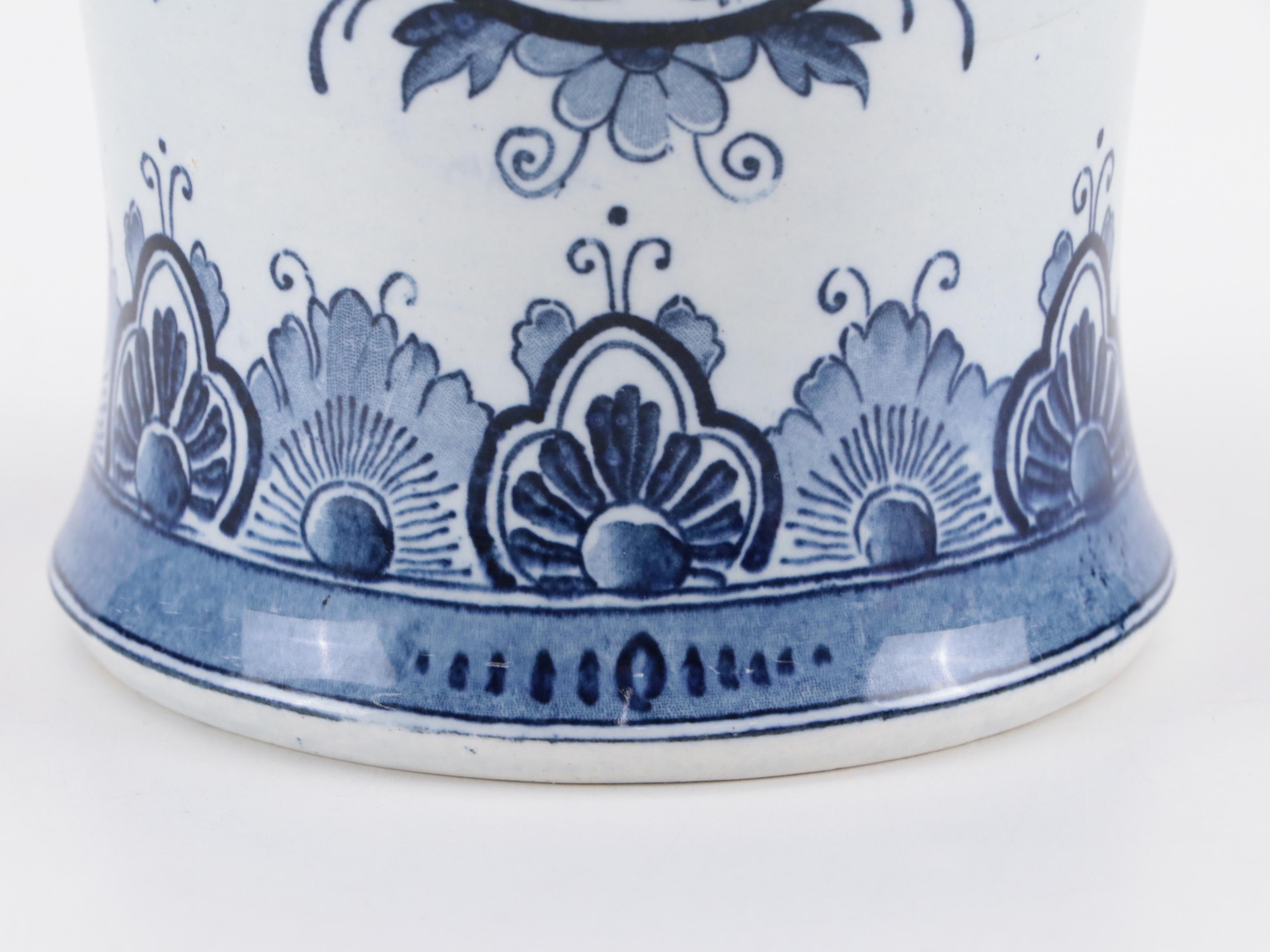 Dutch Delft Blue and White Transferware Vase EBTH