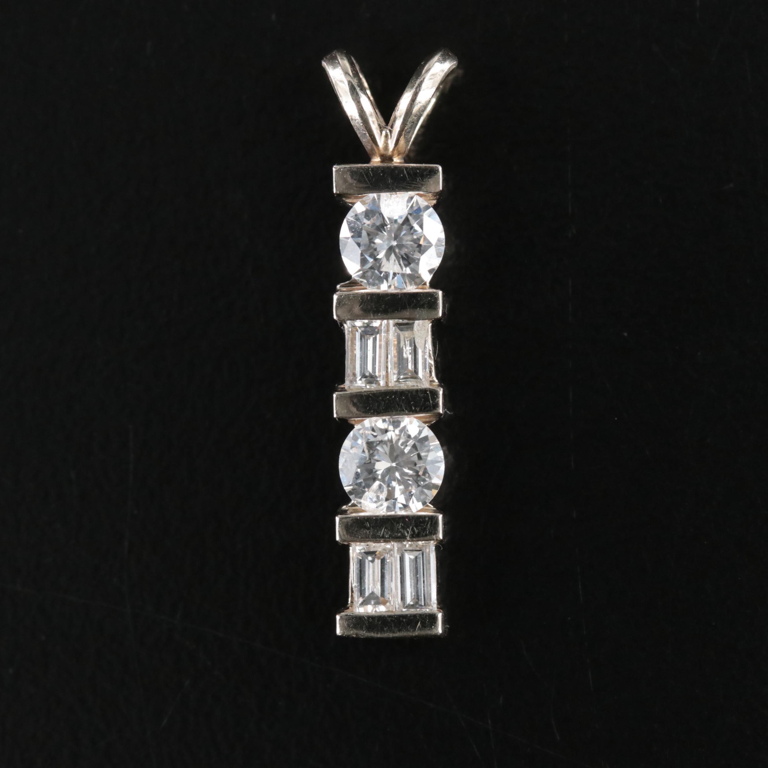 14K 0.86 CTW Diamond Pendant