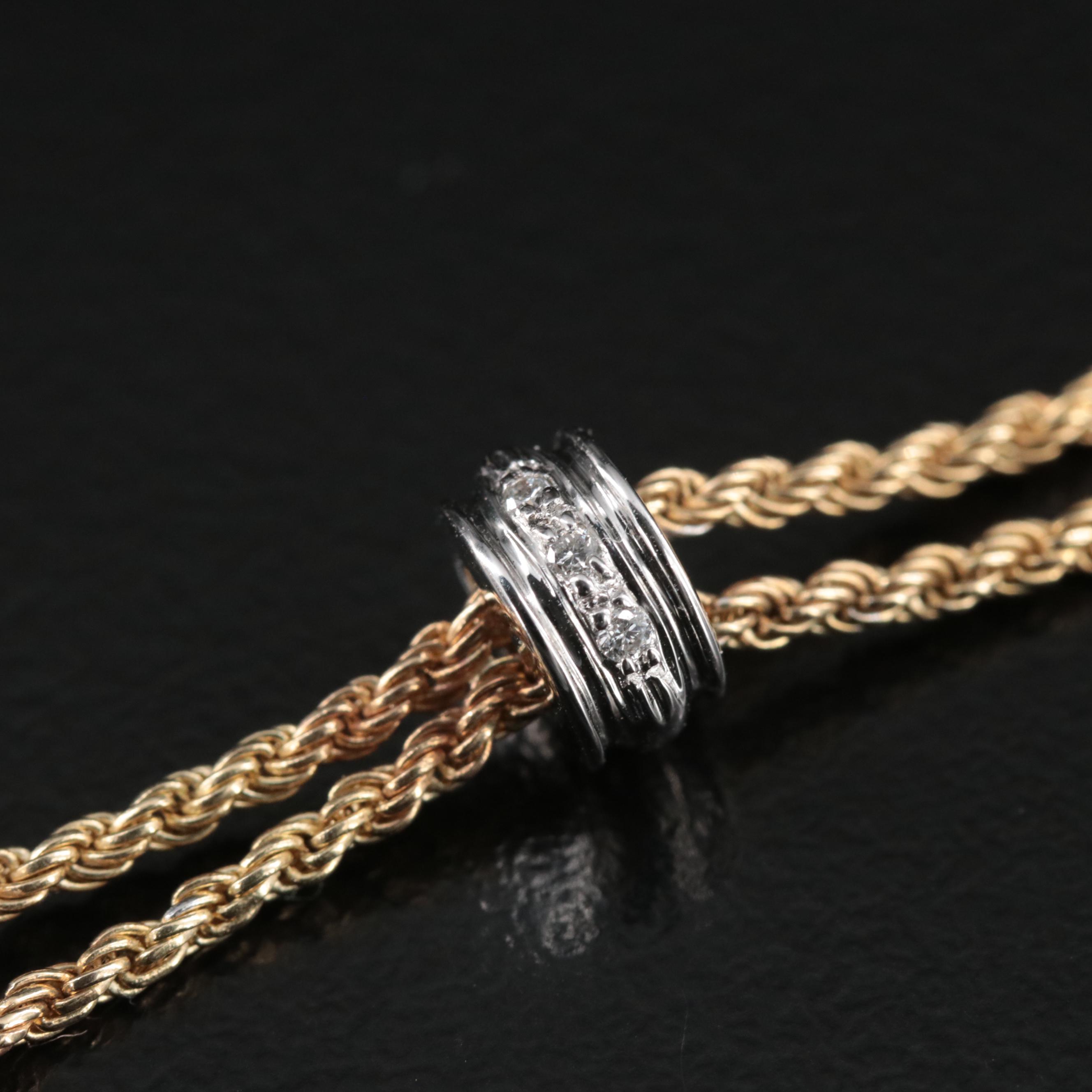 14K Pearl and Diamond Necklace