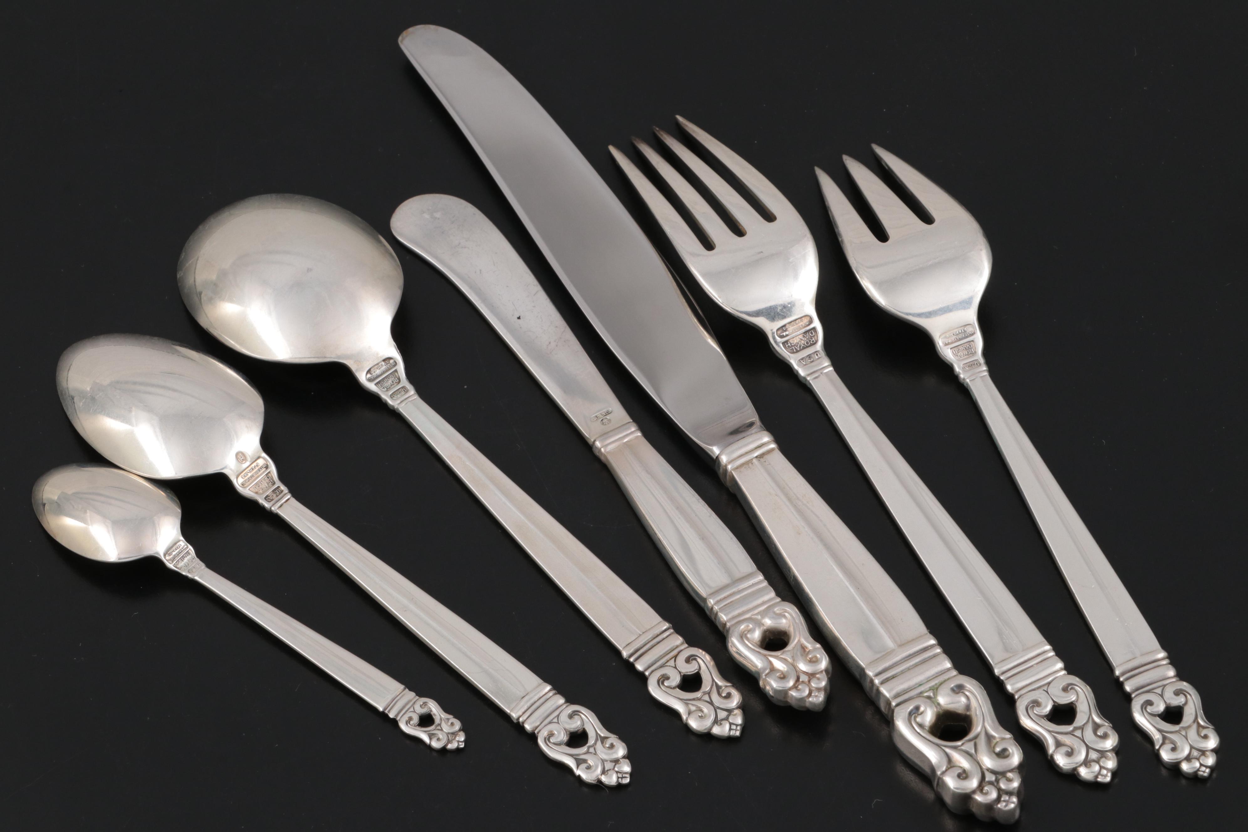 International "Royal Danish" Sterling Silver Flatware and Serving Utensils