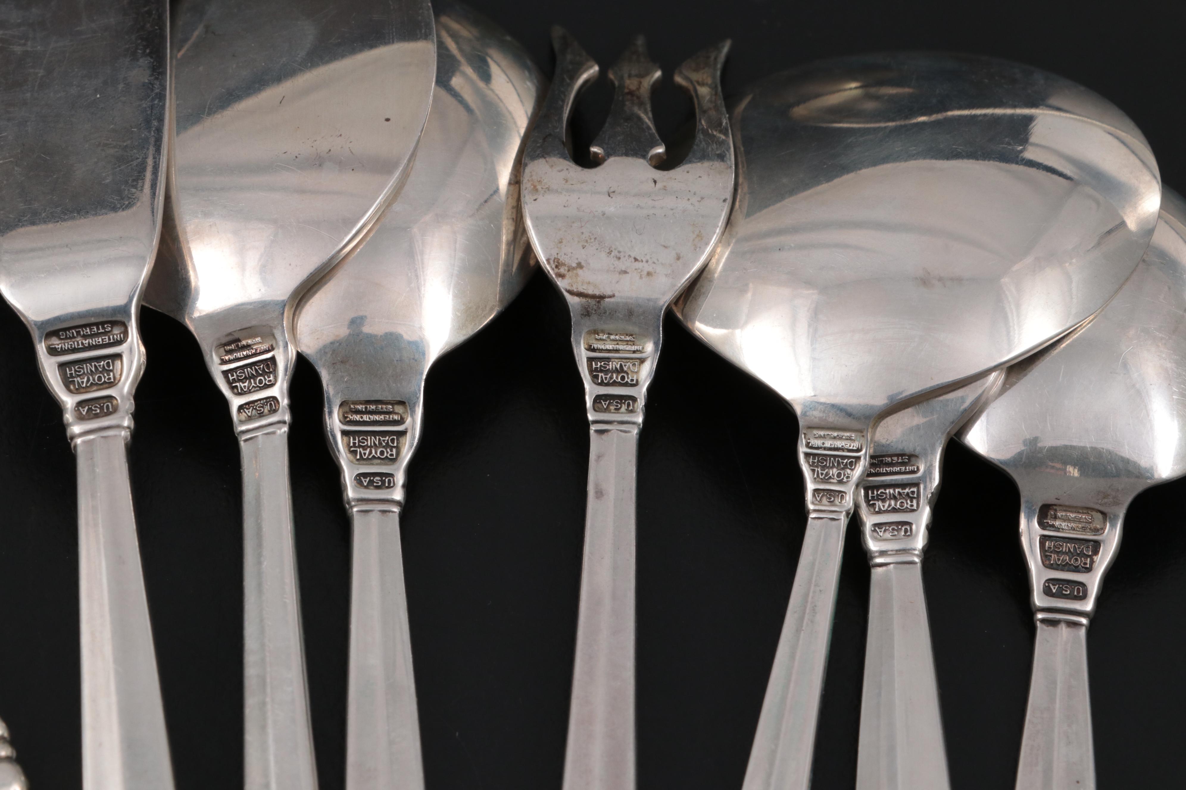 International "Royal Danish" Sterling Silver Flatware and Serving Utensils