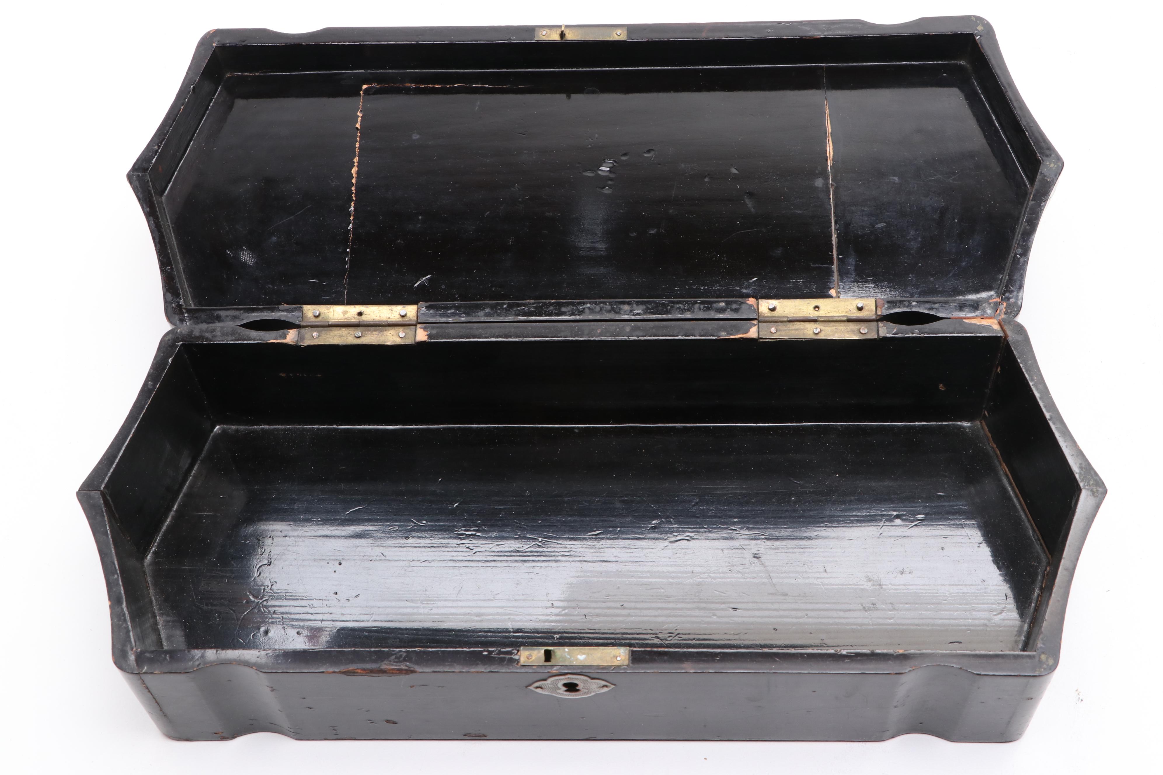 Laquerware and Wooden Glove Box and Jewelry Box