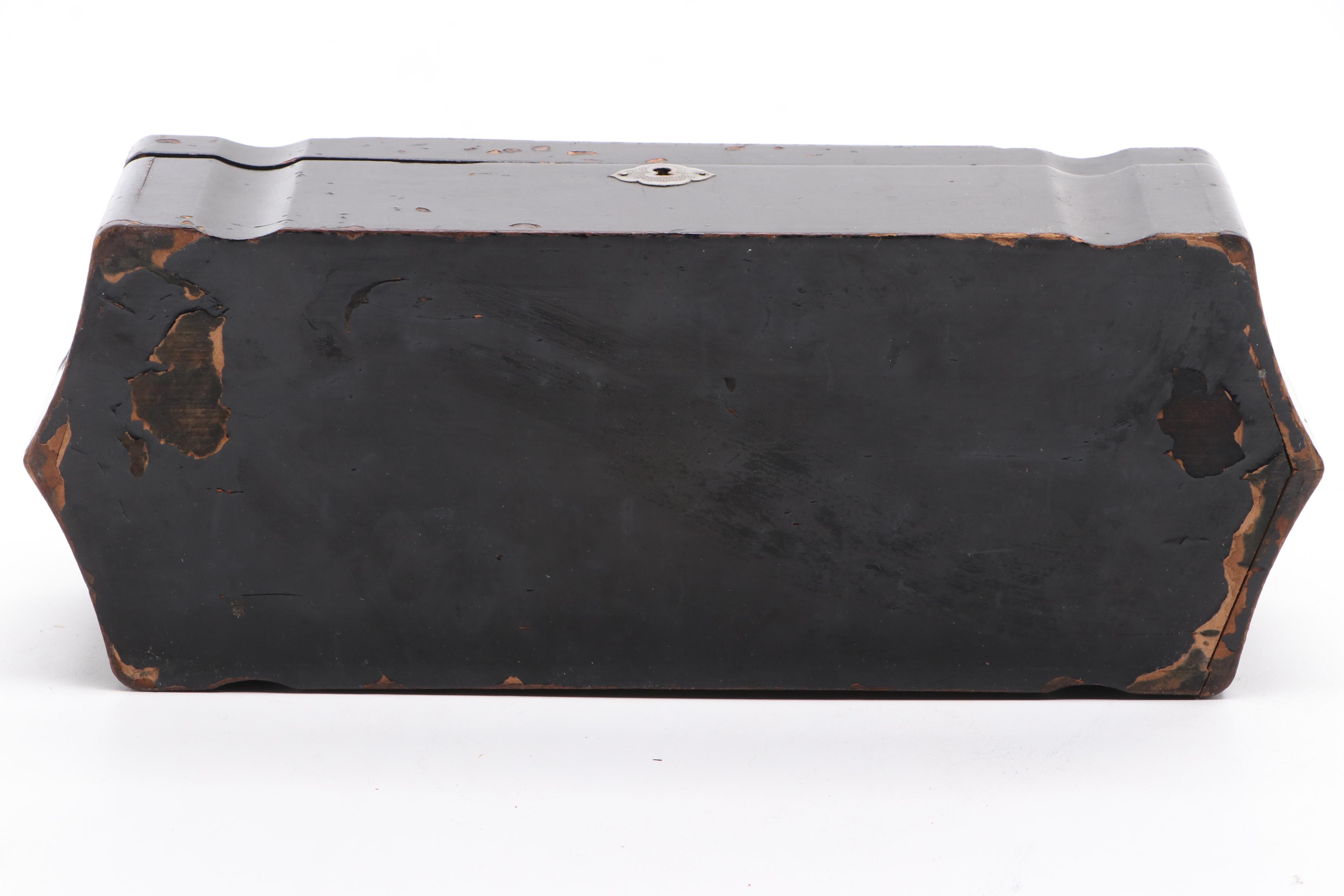 Laquerware and Wooden Glove Box and Jewelry Box