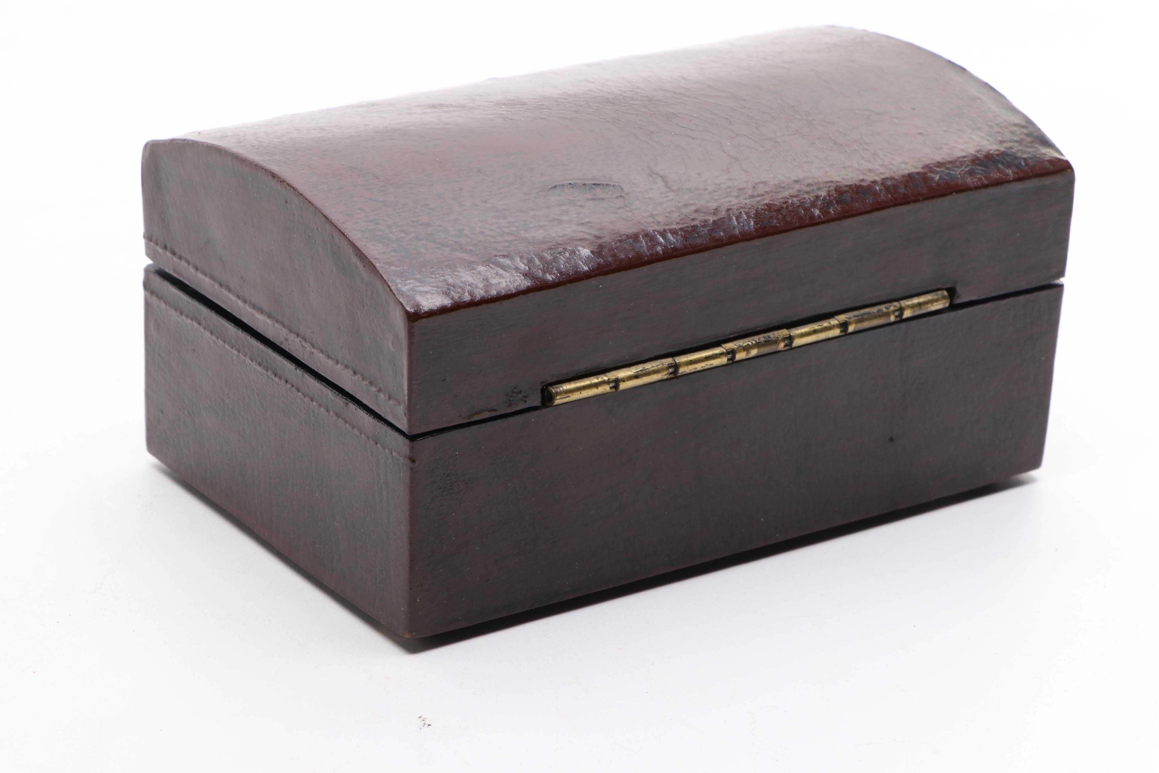 Laquerware and Wooden Glove Box and Jewelry Box