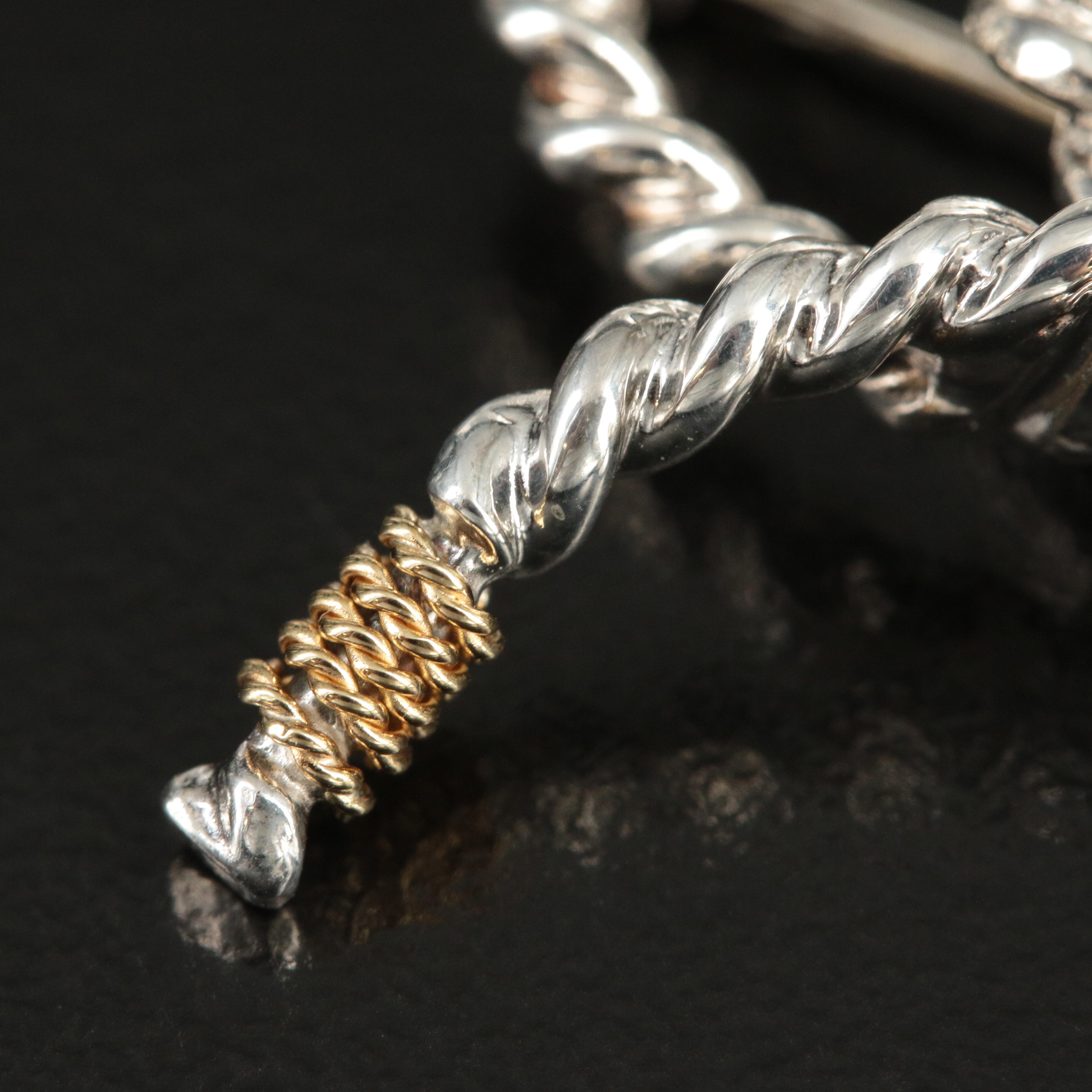 Tiffany & Co. Sterling and 18K Bow Brooch