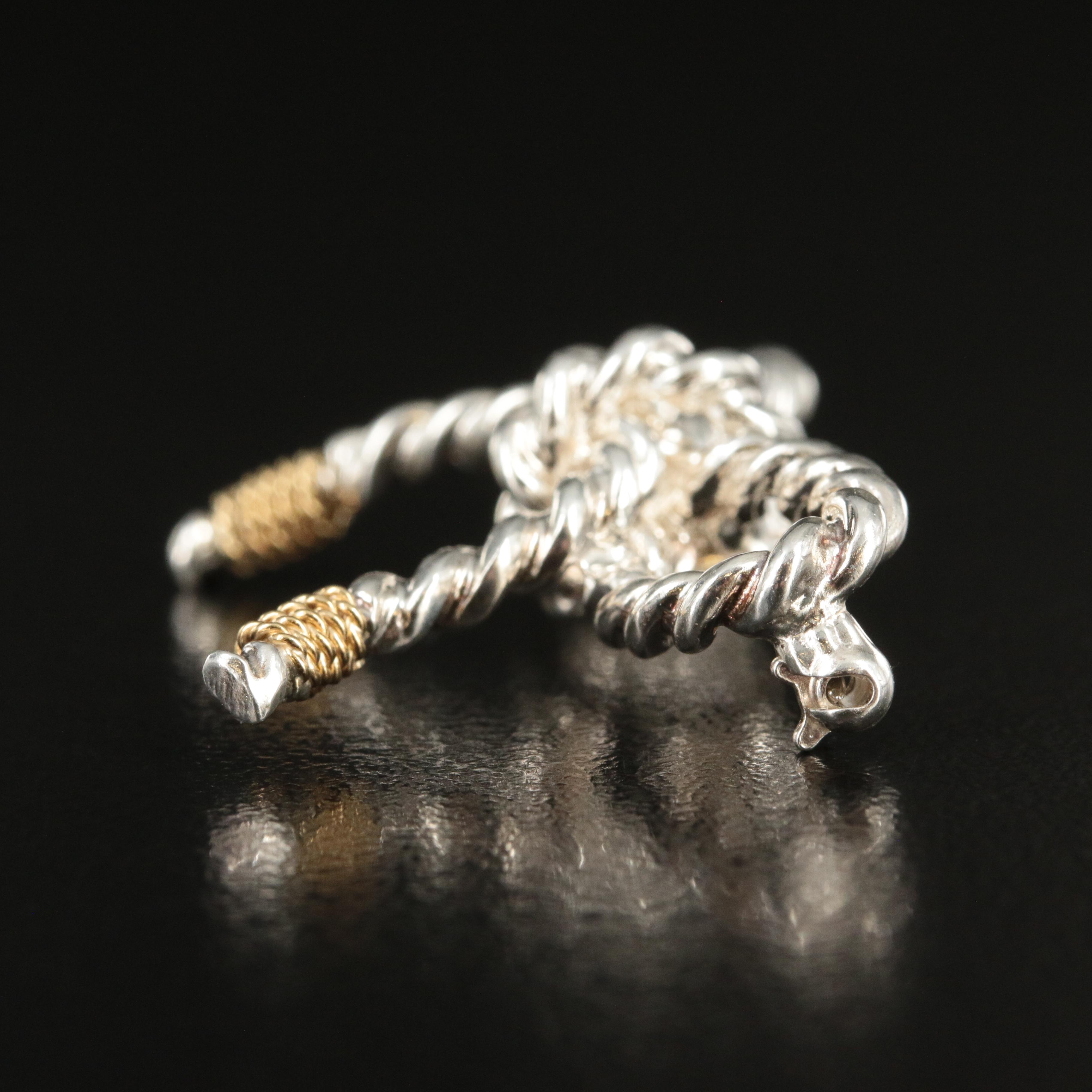 Tiffany & Co. Sterling and 18K Bow Brooch