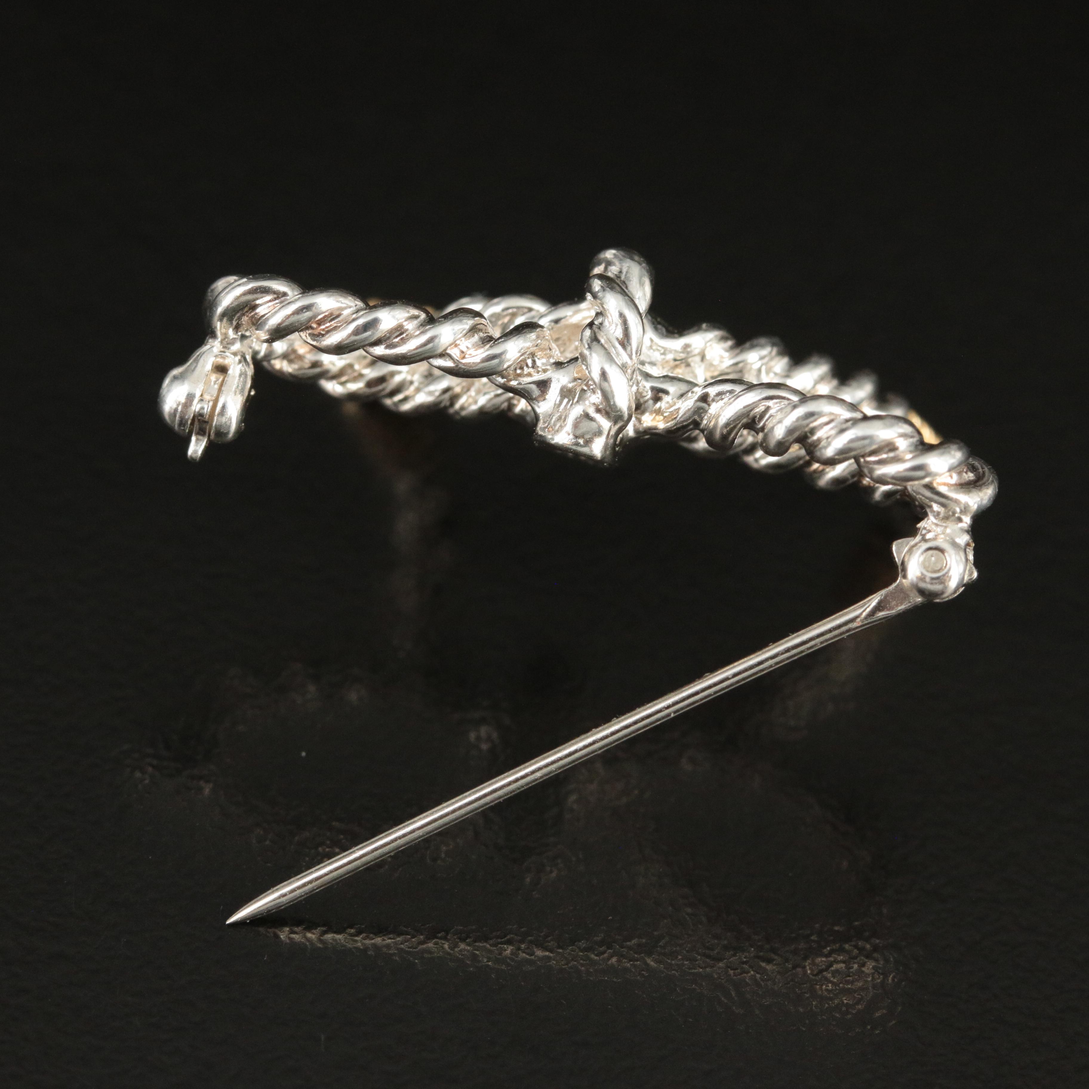 Tiffany & Co. Sterling and 18K Bow Brooch