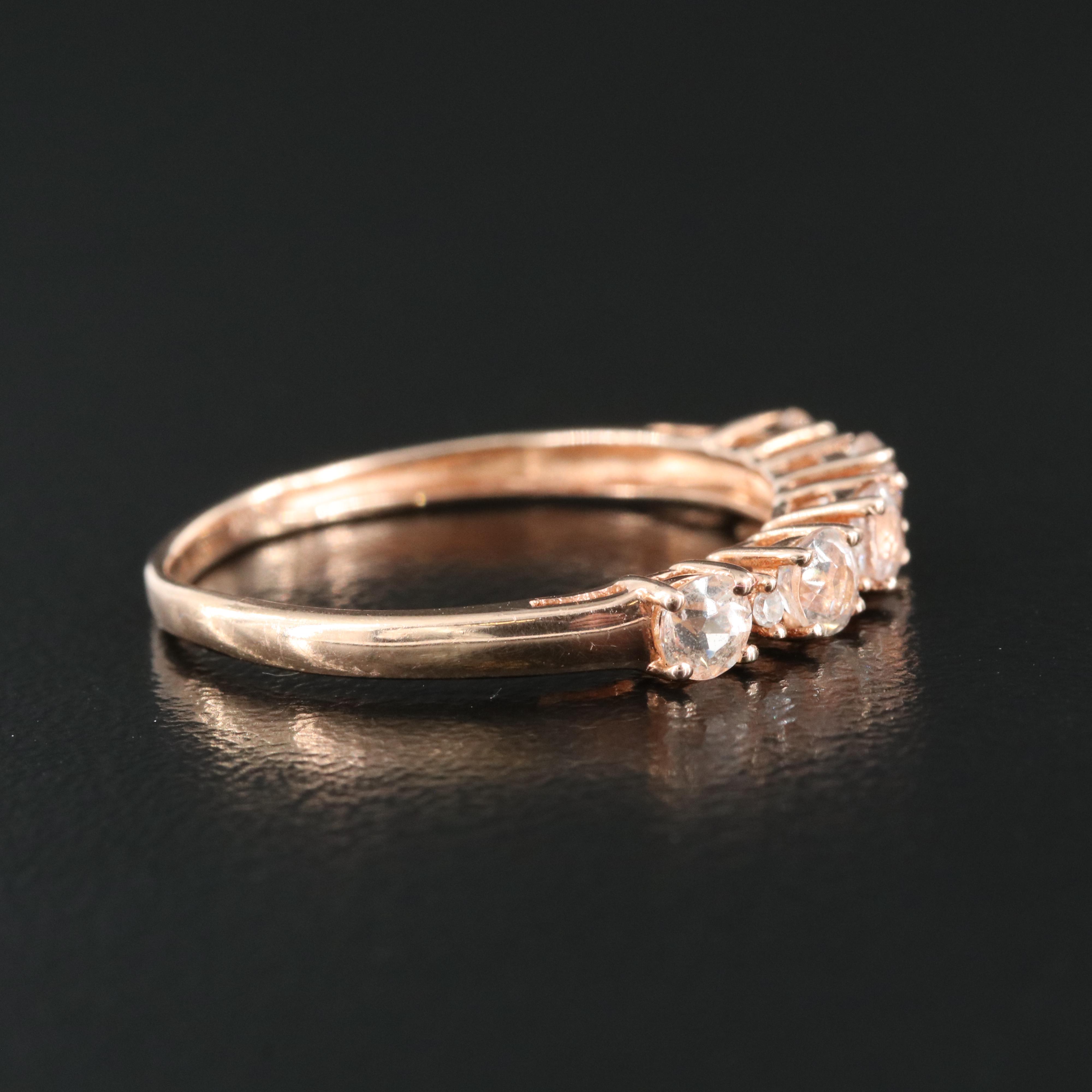 10K Rose Gold Diamond and Glass Ring