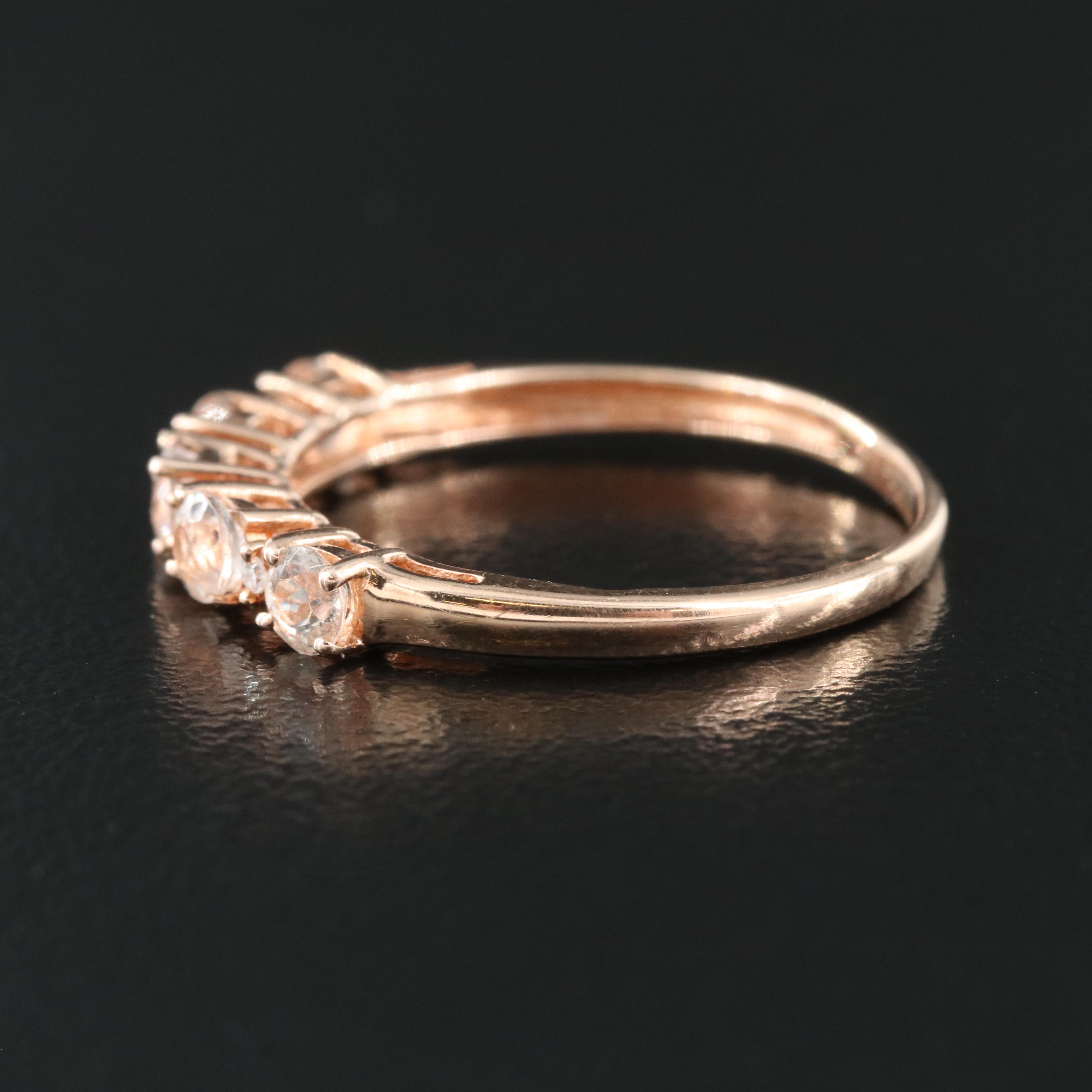 10K Rose Gold Diamond and Glass Ring