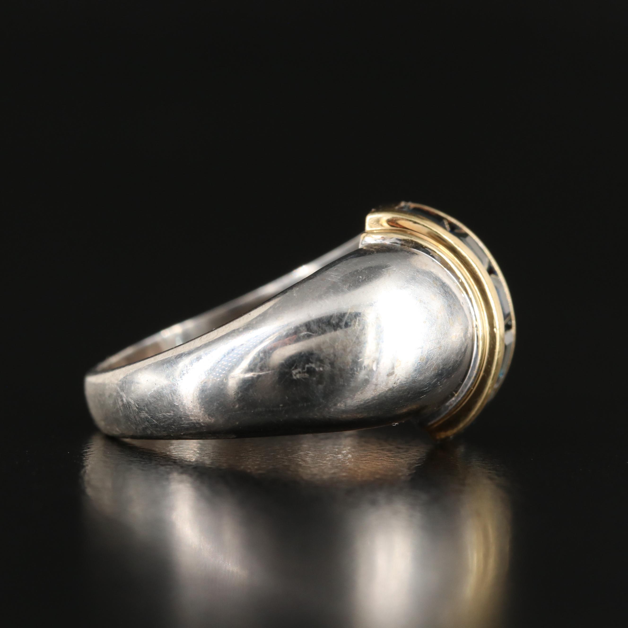 Tiffany & Co. Sterling Sapphire Ring with 18K Accents