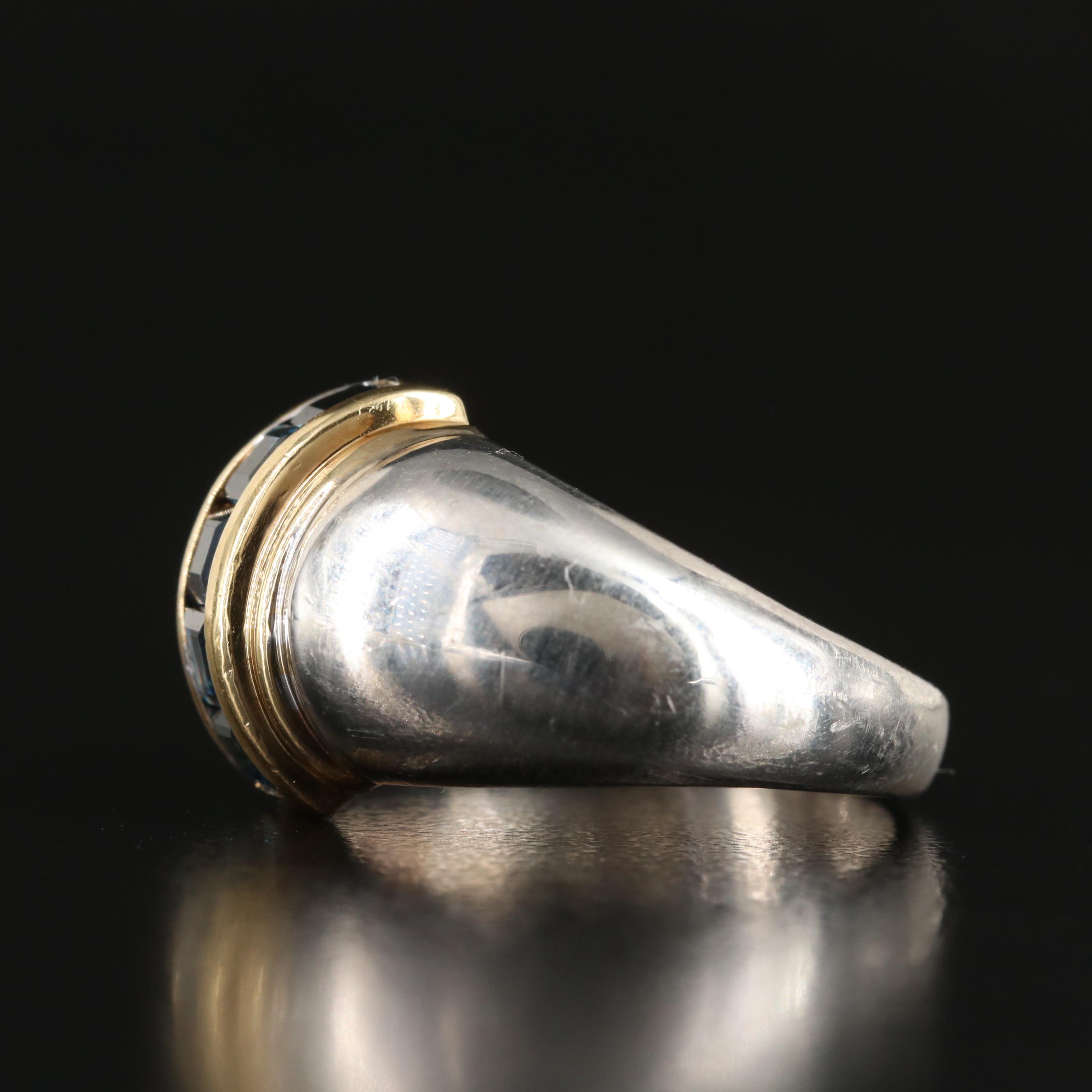 Tiffany & Co. Sterling Sapphire Ring with 18K Accents