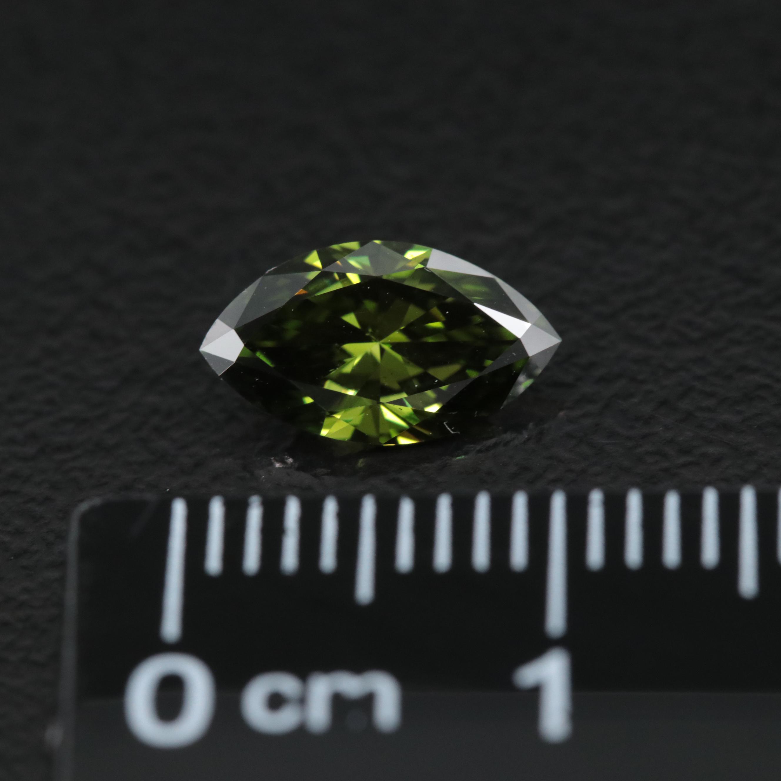 Loose 1.01 CT Fancy Dark Green Diamond