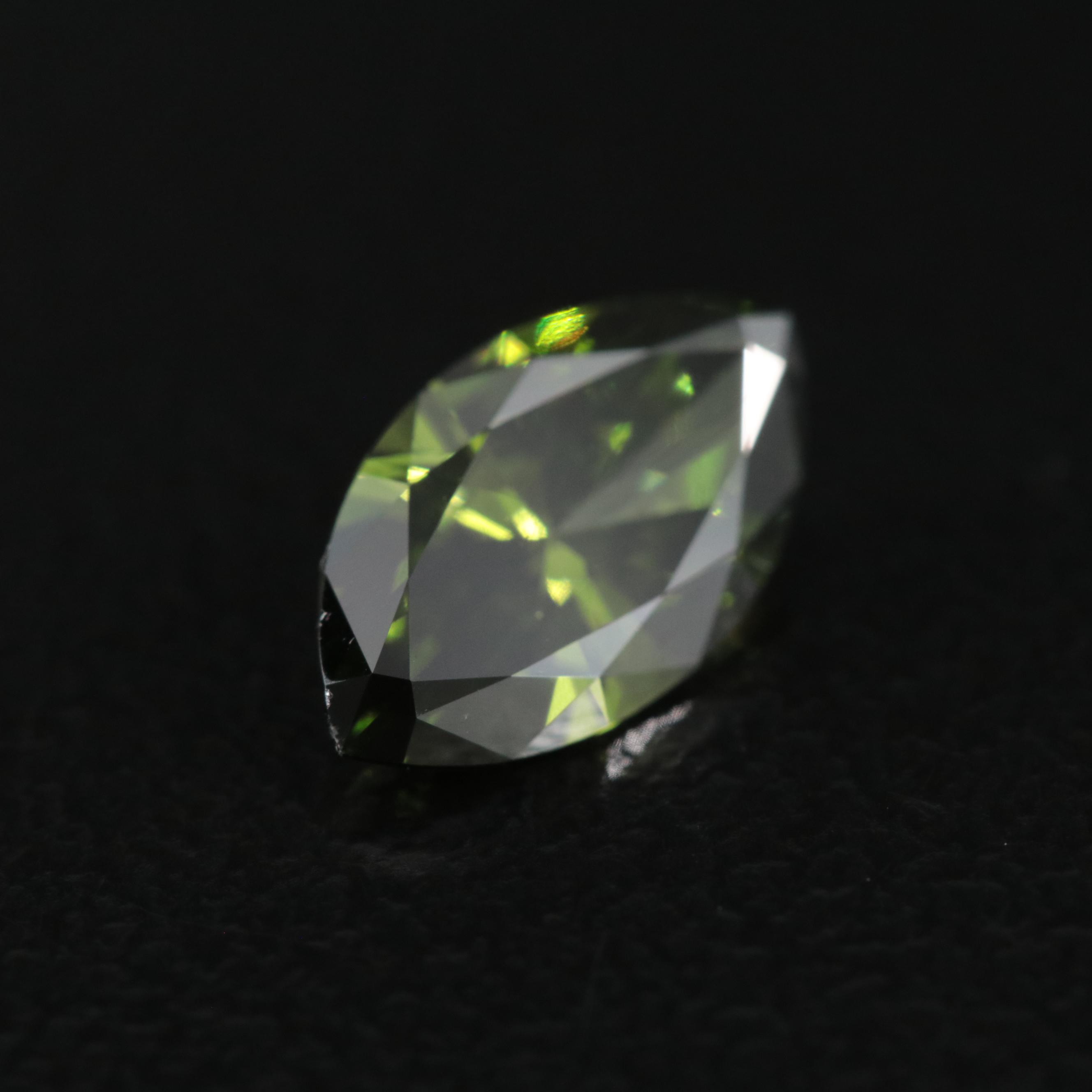 Loose 1.01 CT Fancy Dark Green Diamond