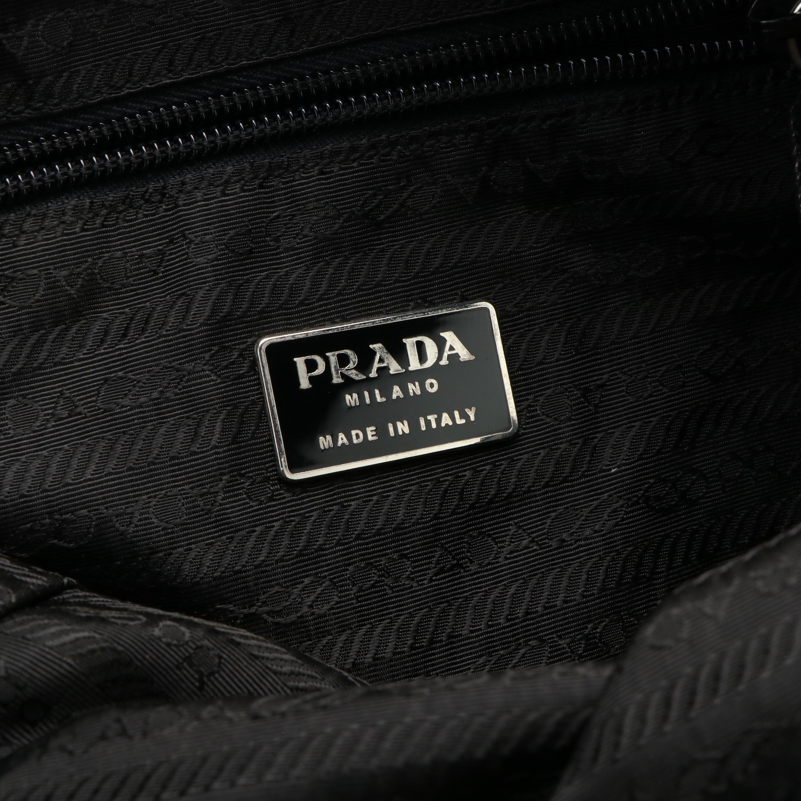 Prada Leather-Trimmed Tessuto Tote