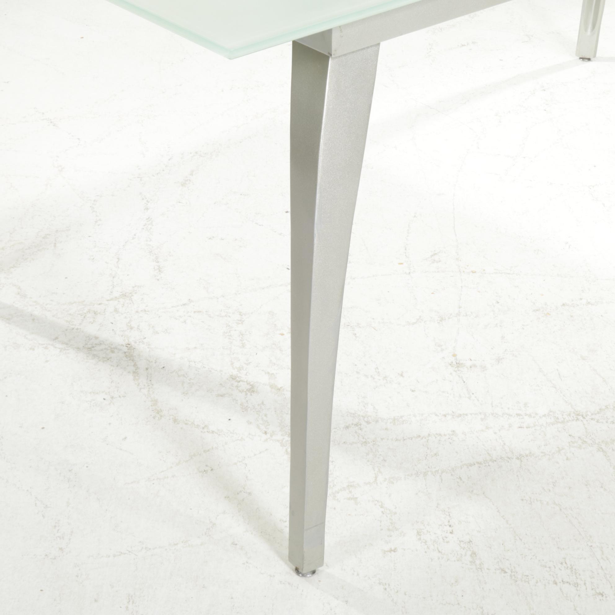 Post Modernist Glass Top Metal Dining Table