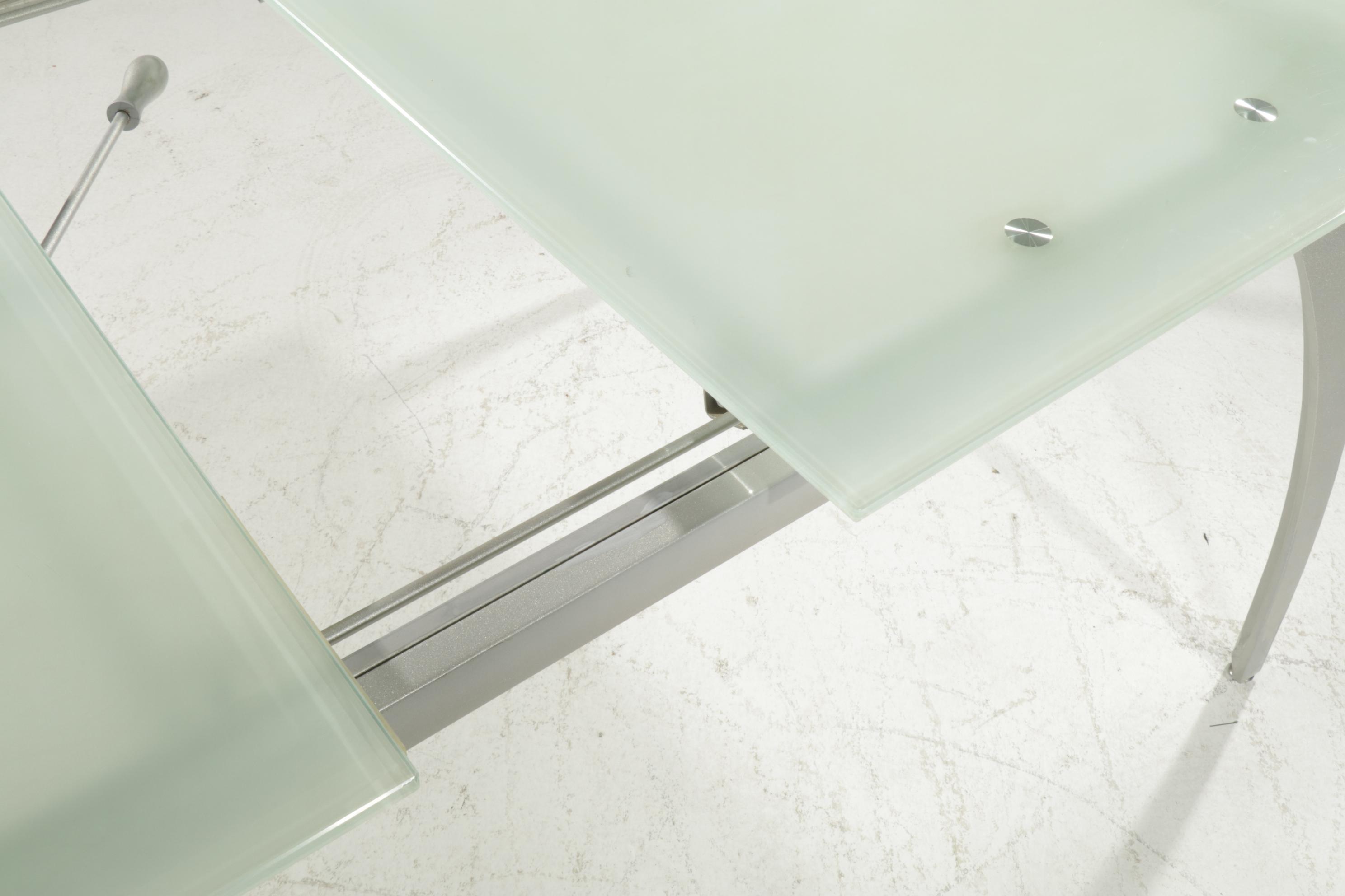 Post Modernist Glass Top Metal Dining Table