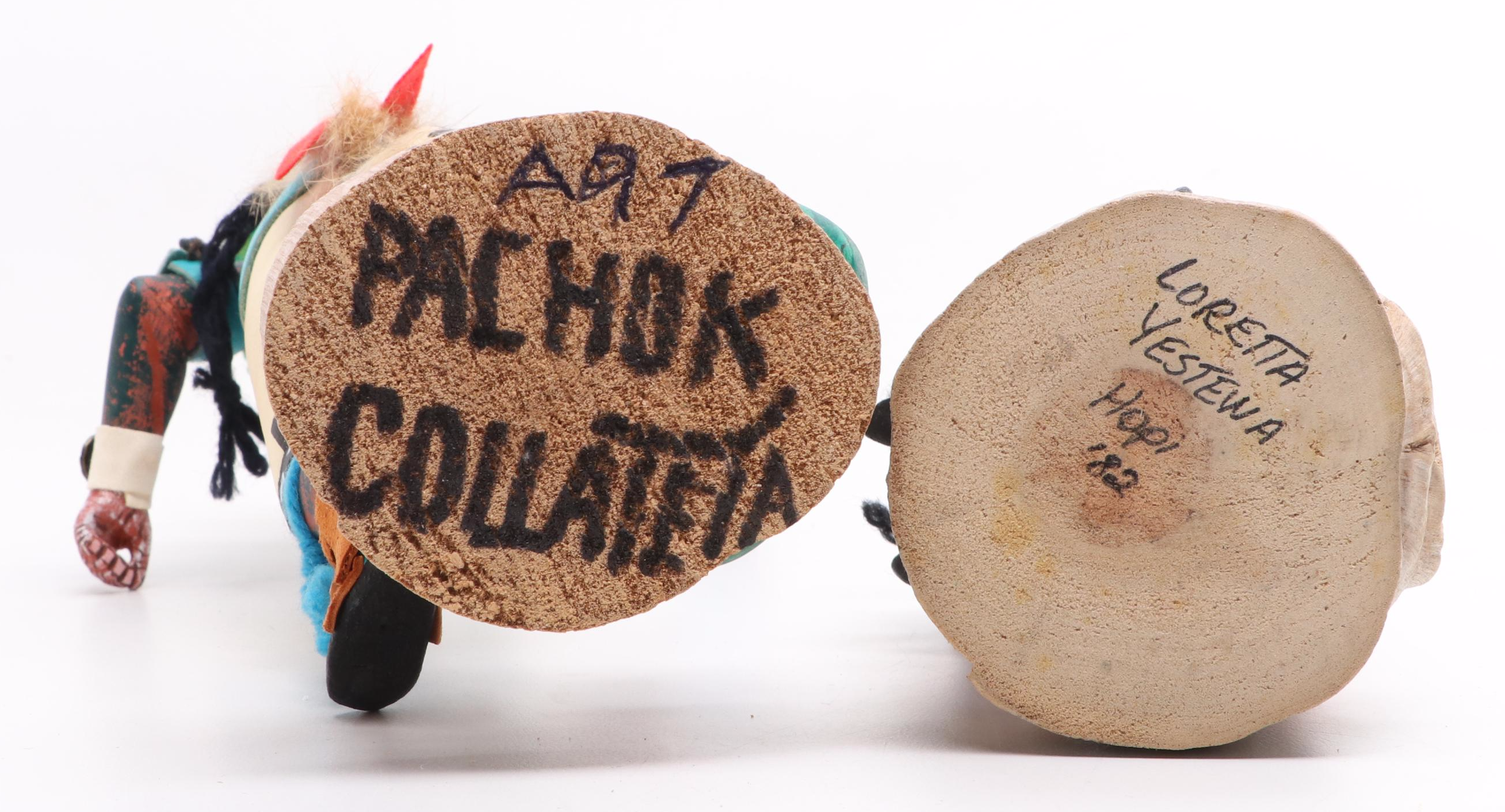 Loretta Yestewa & Pachock Collateta Hopi, Other Clown Tewa & Rattle Aya Kachinas