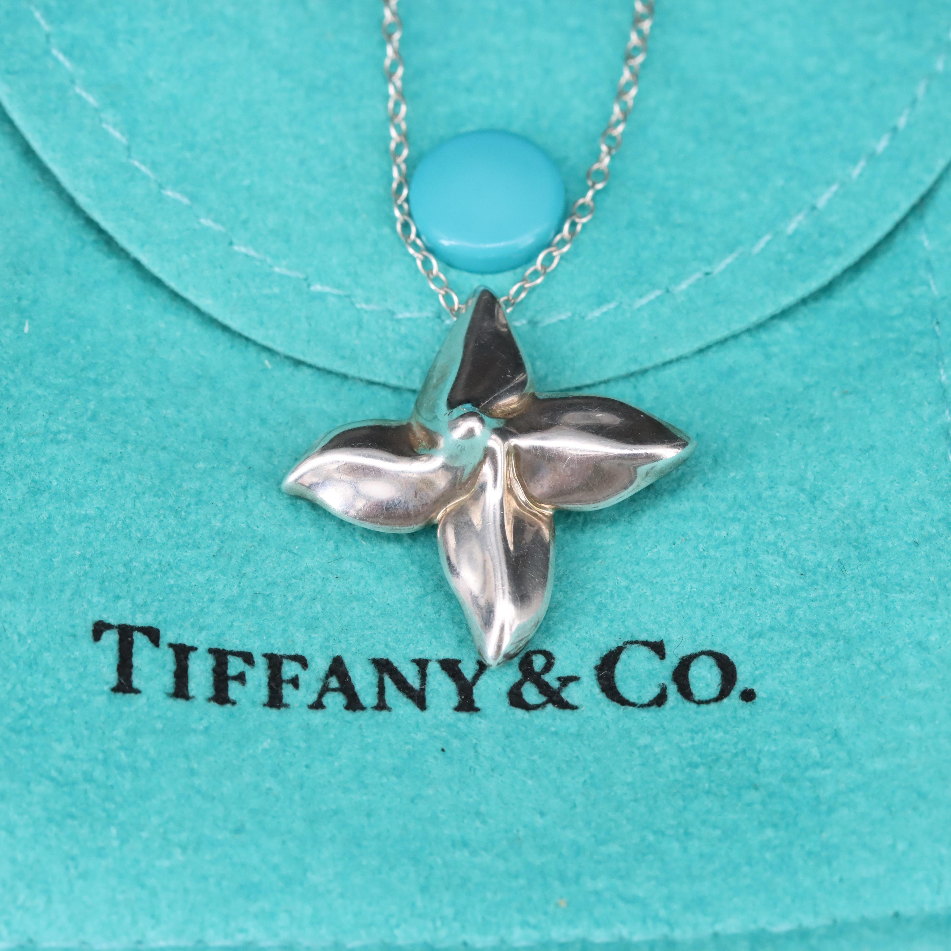 Tiffany & Co. Sterling Flower Petal Necklace