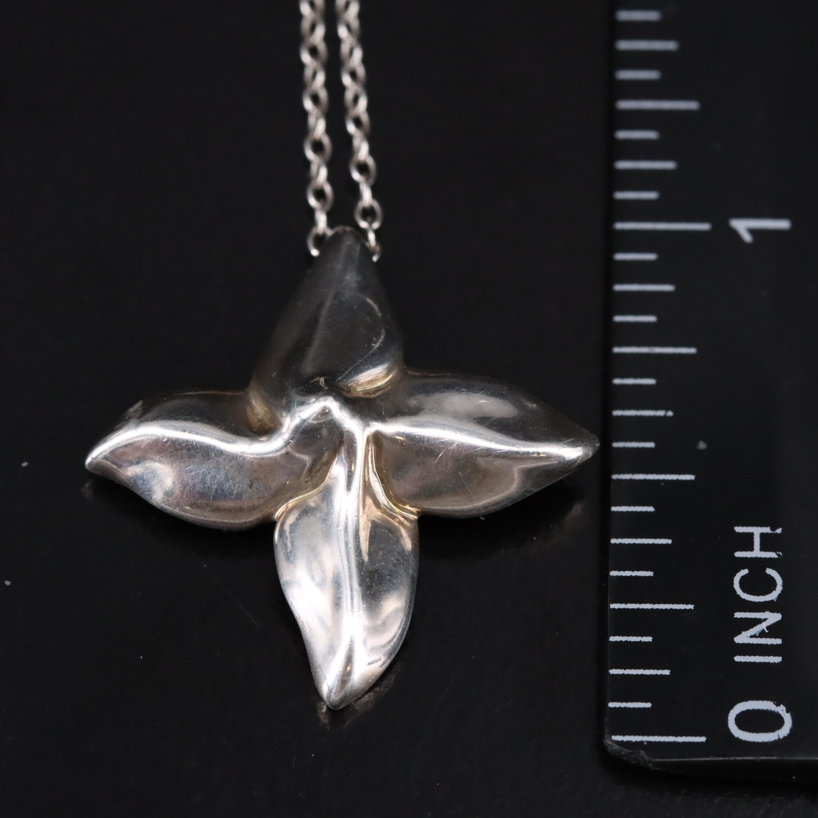 Tiffany & Co. Sterling Flower Petal Necklace