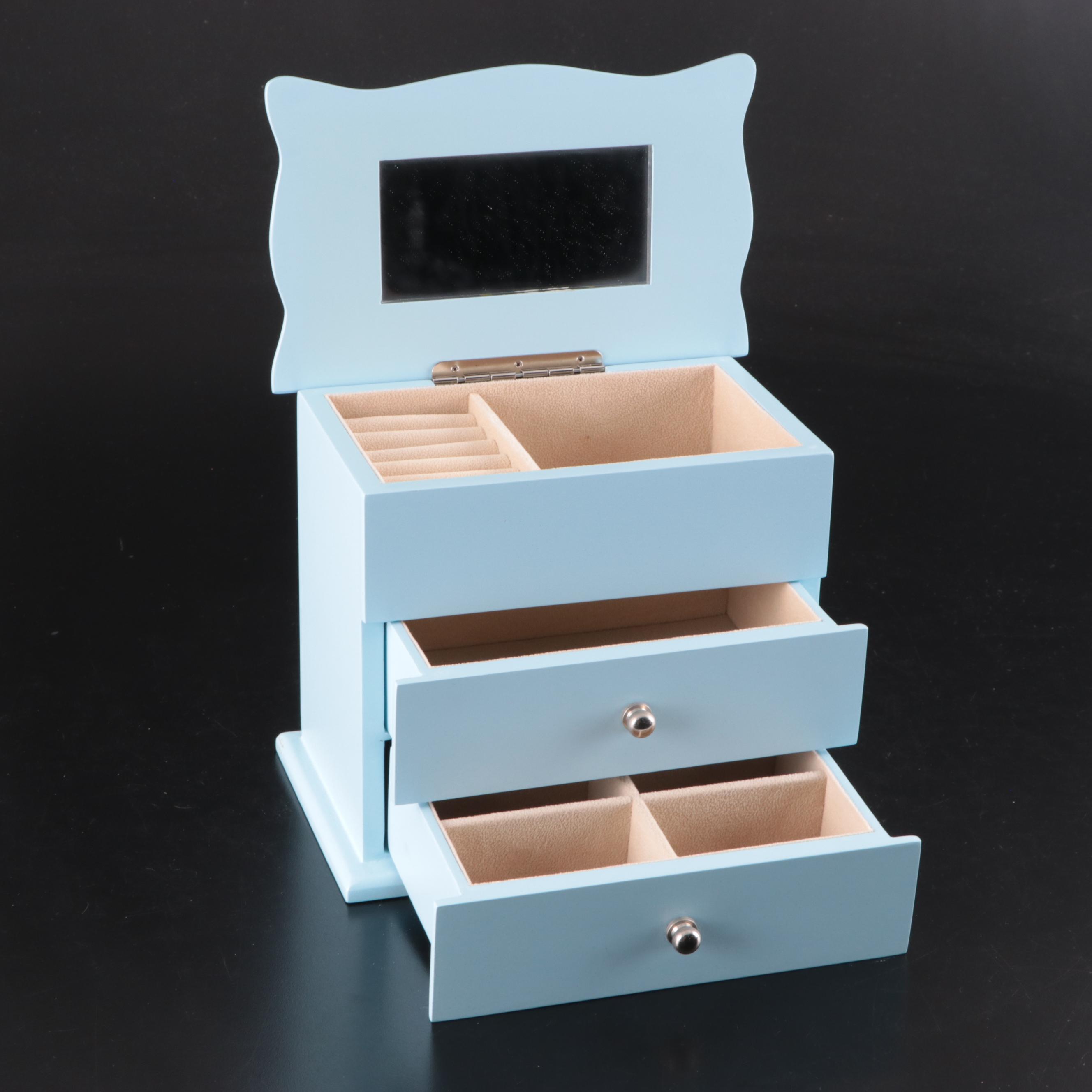 White and Light Blue Jewelry Boxes